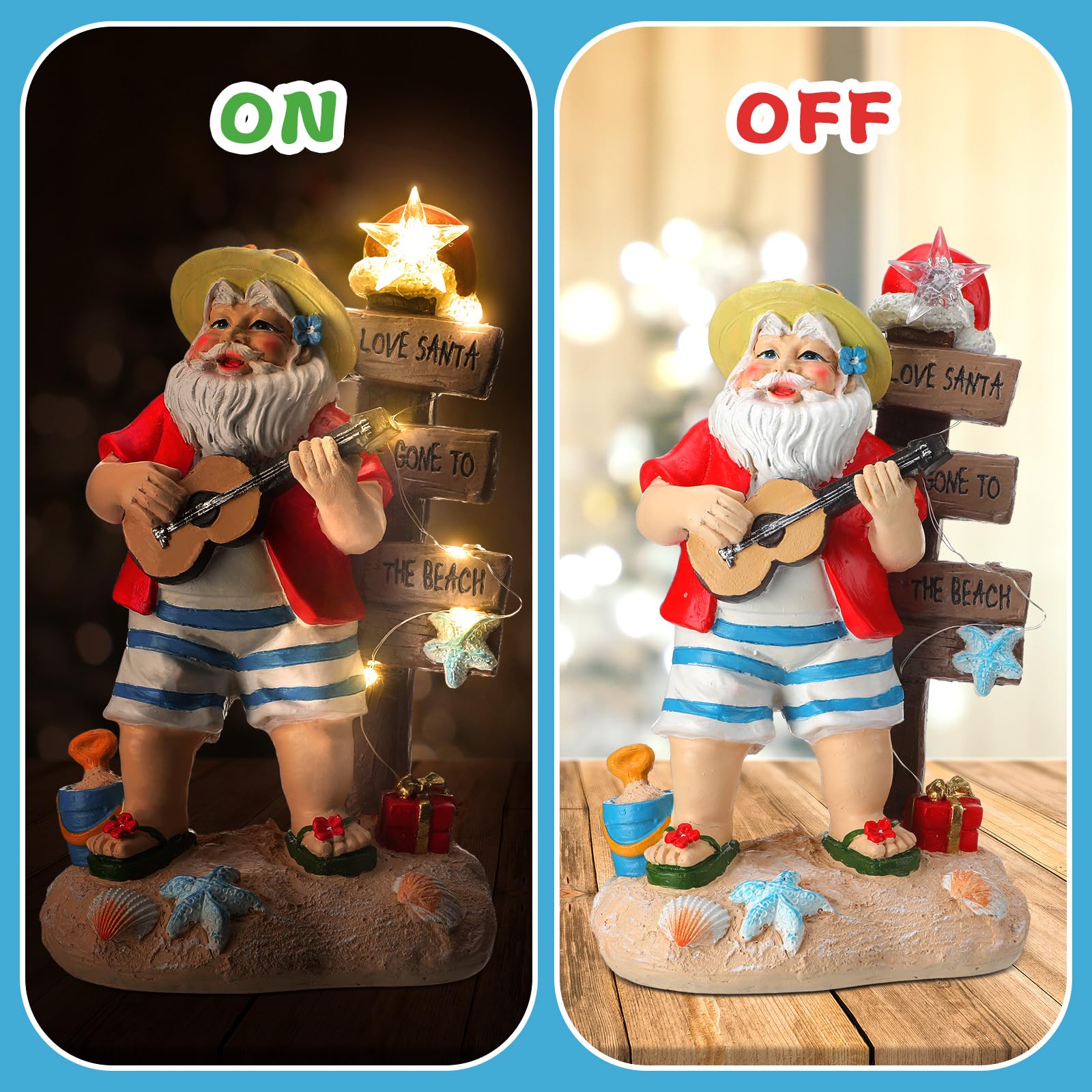 Amazon.co.jp: ライト付きクリスマスビーチサンタデコレーション LED