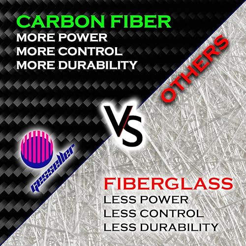 Miniatura 4 de Paletas de pickleball - Superficie ligera de fibra de carbono - Juego de 2 raquetas, 4 bolas de pepinillo y bolsa - para principiantes y