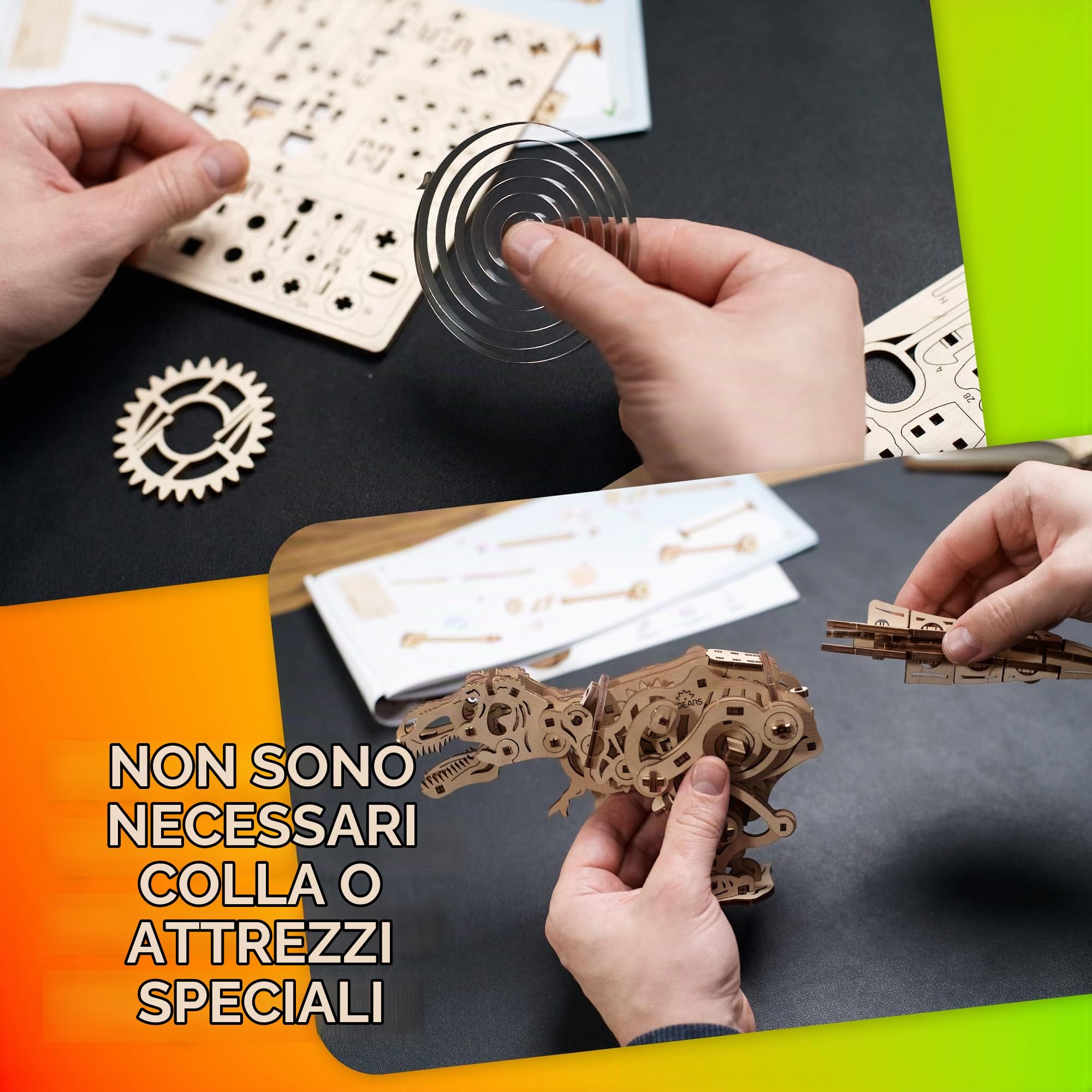 Ugears Tirannosauro Rex - Puzzle 3D in Legno Kit modellismo da costruire - Set di Puzzle 3D Dinosaurio Educativo - T-Rex Modellini In Legno Da Costruire con Movimento Bipede