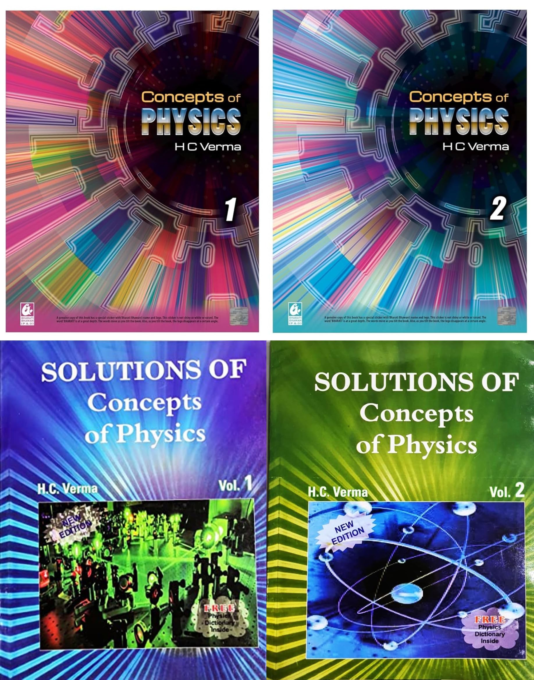 Concept of Physics by H.C Verma Part - I & II with Solutions of both the Volumes - Set of 4 Books - Examination - 2025-26 Paperback – Big Book, 1 March 2025