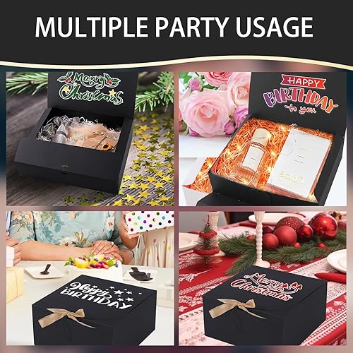 Miniatura 4 de Paquete de 12 cajas de regalo con tapas, cajas de regalo con tapas a granel, caja de propuesta de dama de honor con cinta, cajas de regalo para