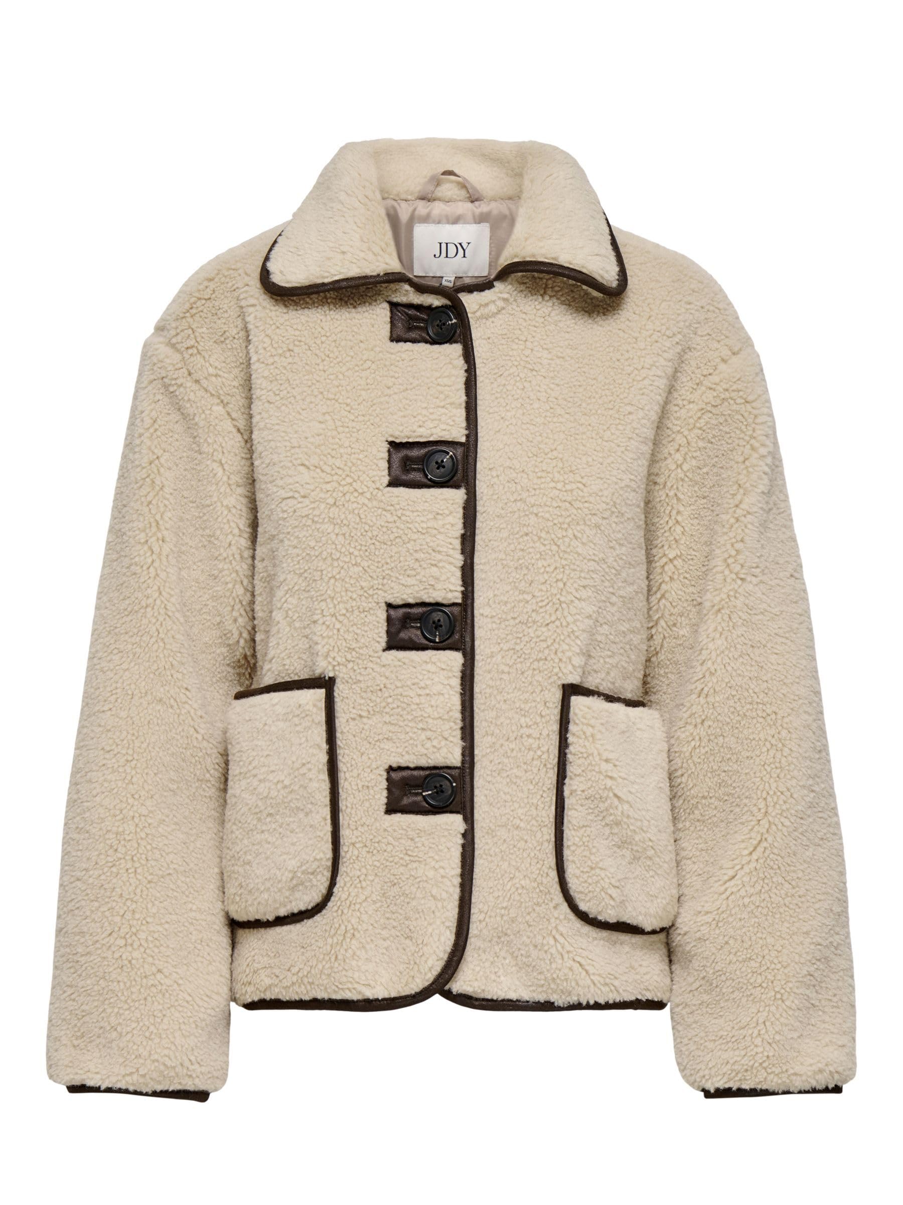 JdY Damska kurtka Jdynoella Life Teddy Jacket OTW Noos, Cement, x_s, Cement, S