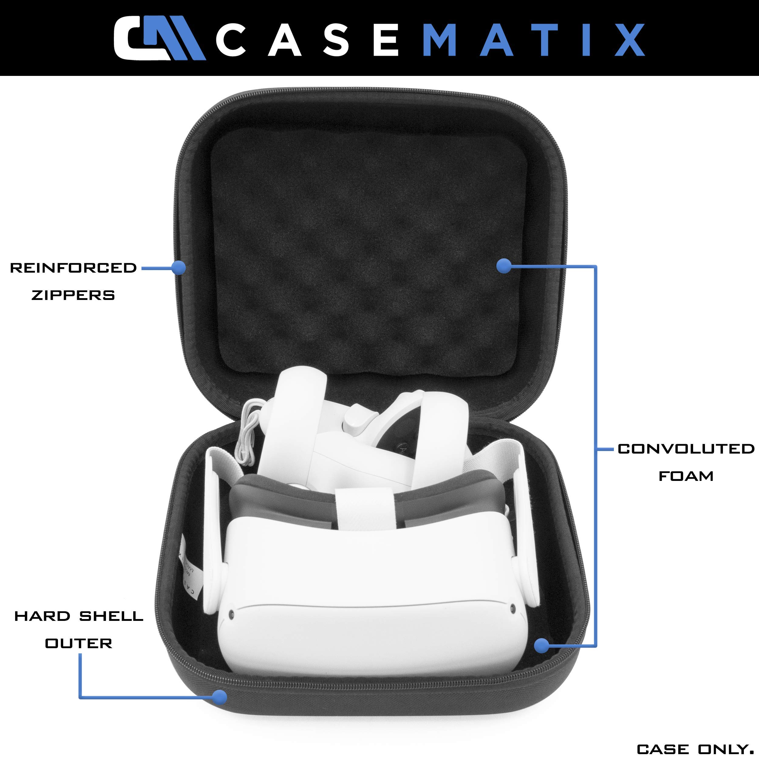 CASEMATIX Hard Shell VR Headset Case Compatible with Oculus Quest 2 VR