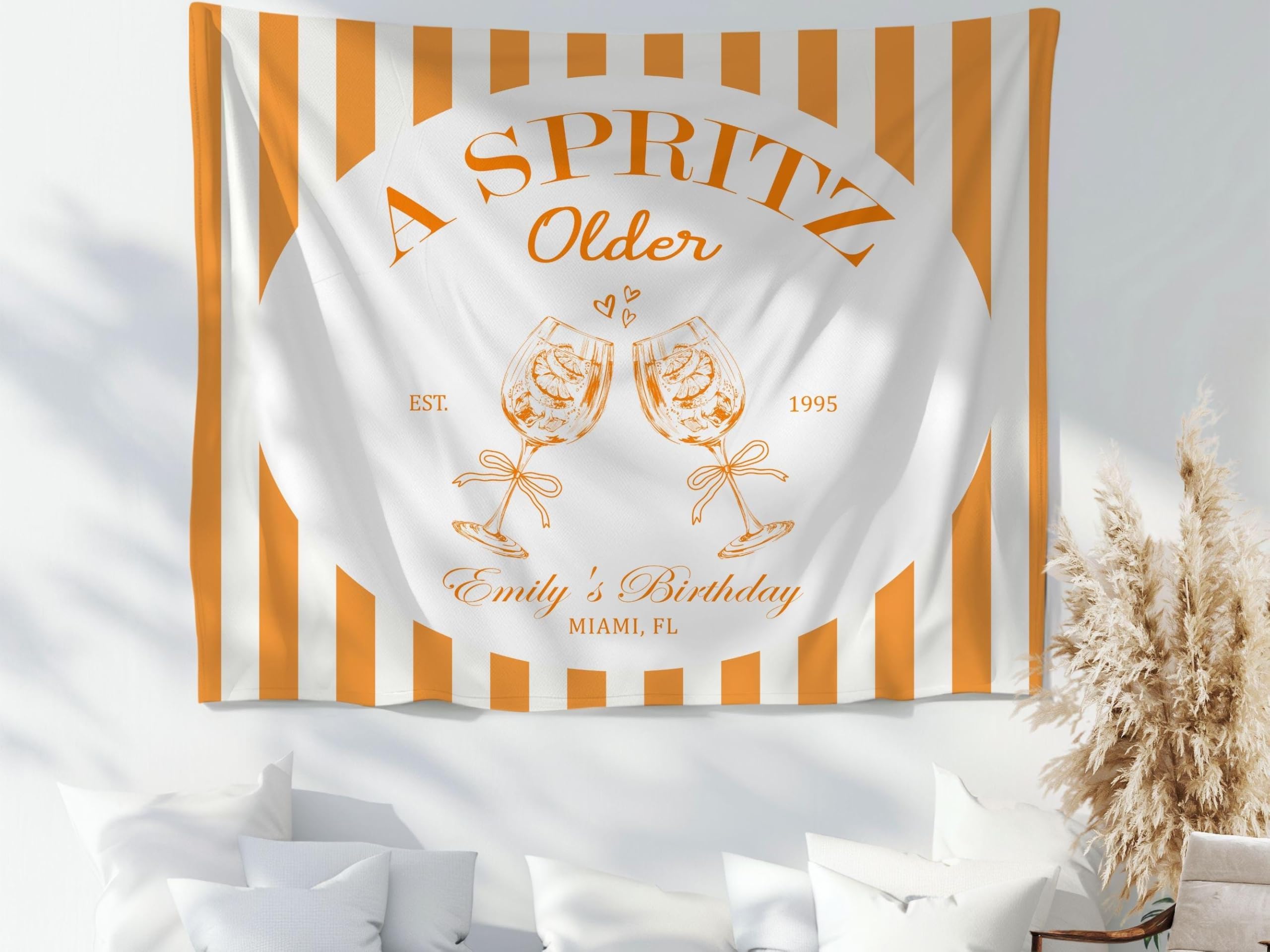 A Spritz Older Tapestry Custom Spritz Lover Birthday Party Tapestry Decor Aperol Spritz Italian Theme Bday Sign 21st 30th Birthday Beach Italy