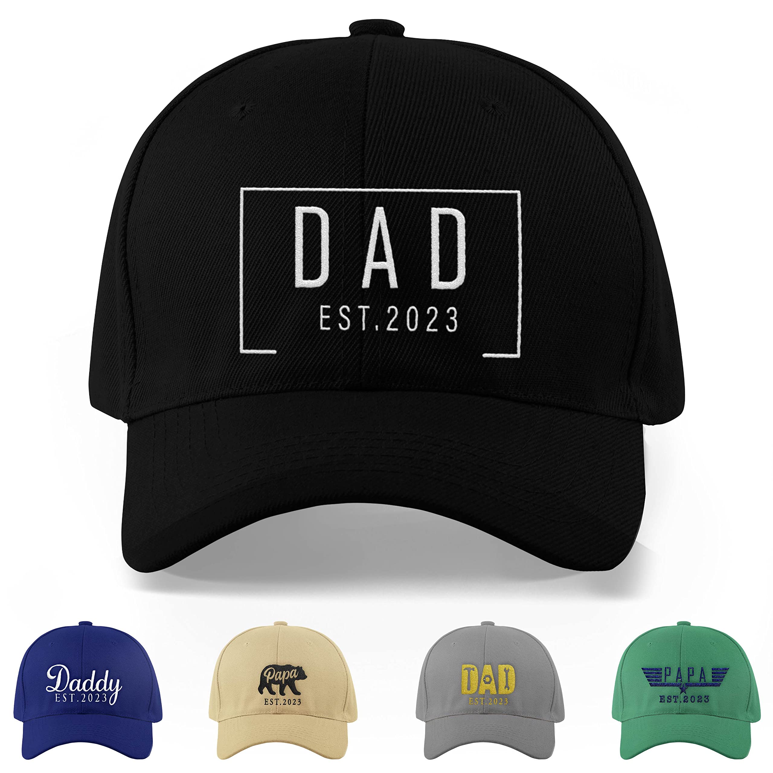 Brd Gifts Personalized Dad Hat w/Title, Est. Year - 12 Colors, 12 Thread Colors - Fathers Day Present from Daughter, Son
