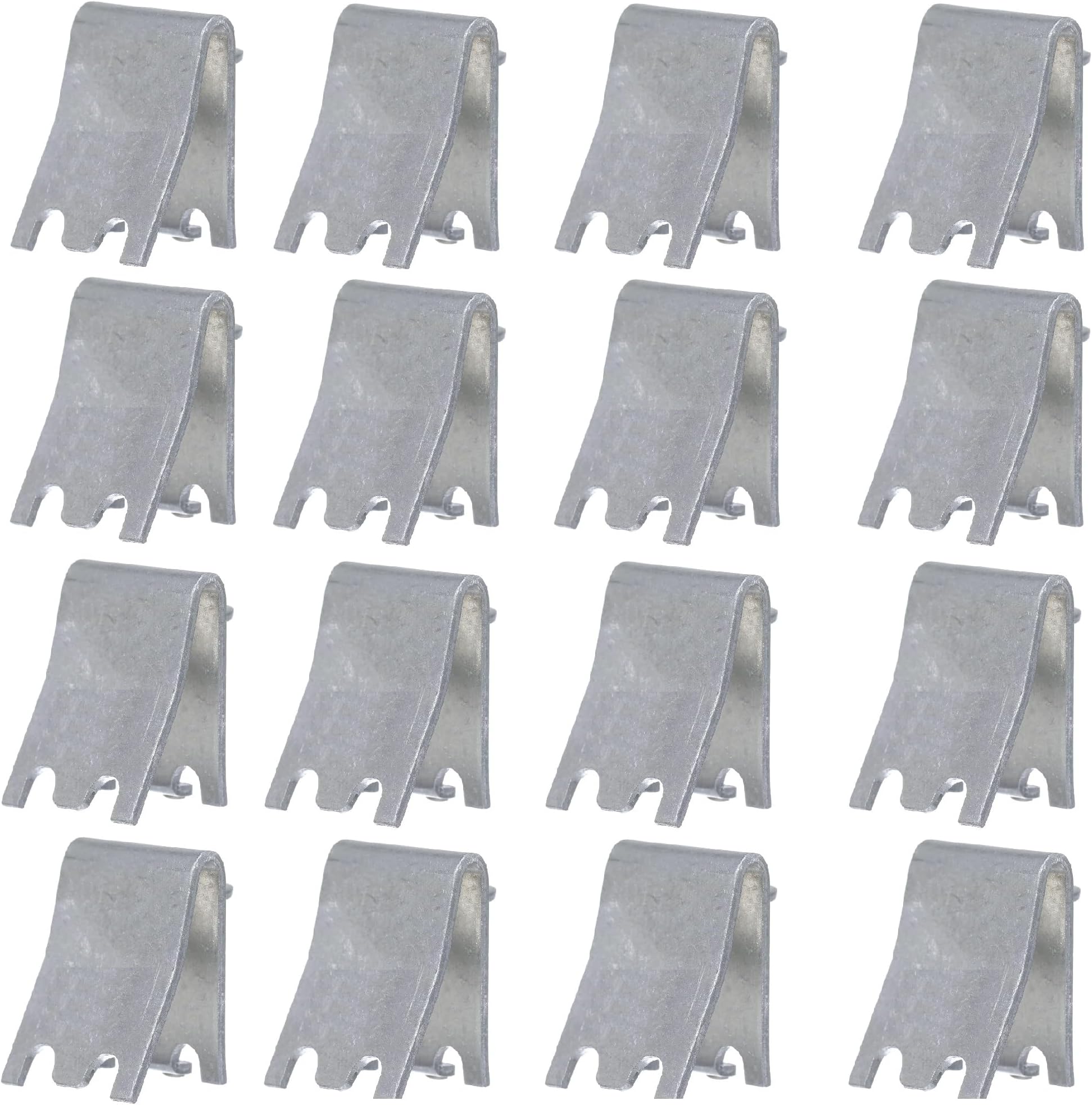 16 Pack Aluminum Universal Snap-in Shelf Clips for Commercial Refrigerators, Display Shelves, Freezers, and Coolers - 7/8" Replacement Pilaster Shelf Clip