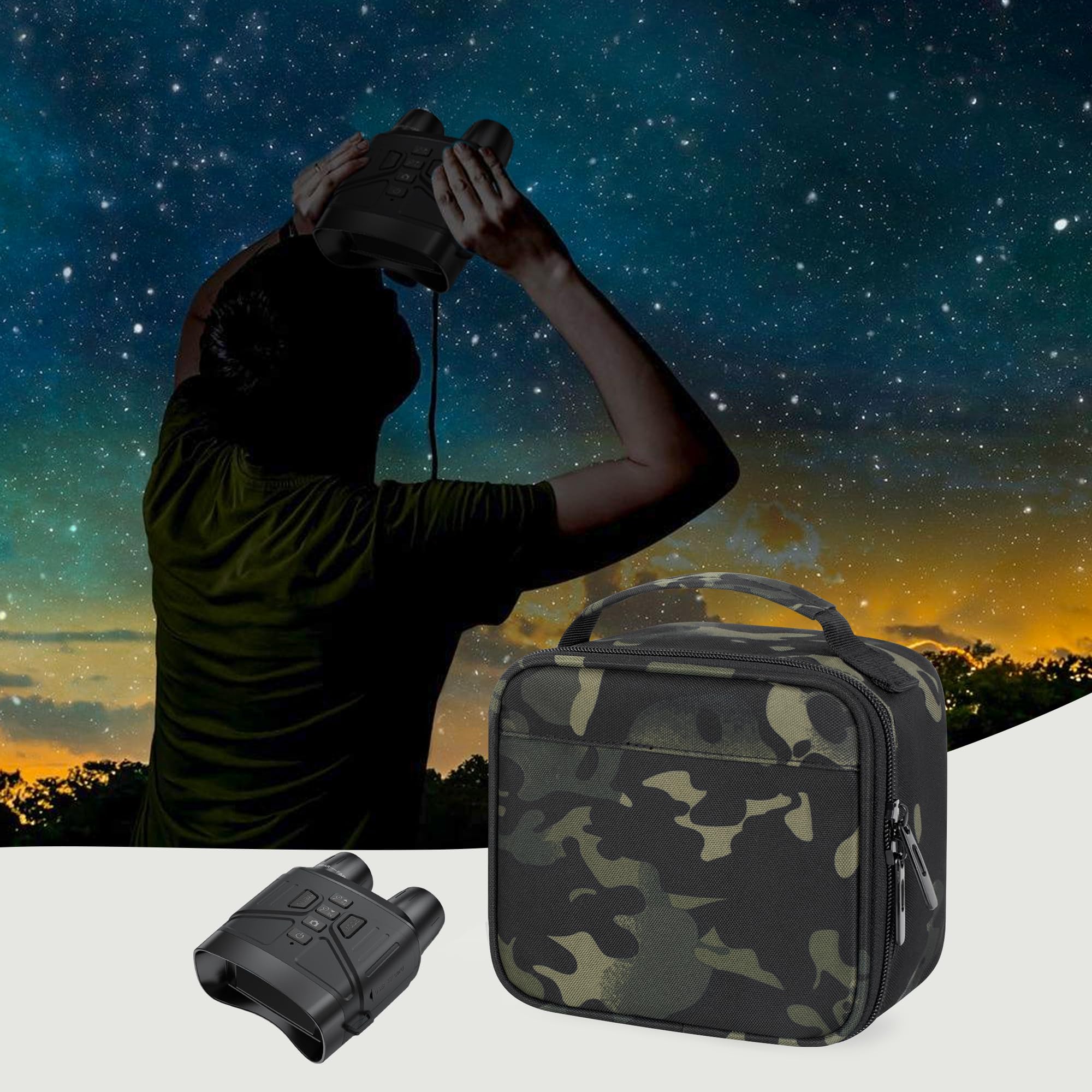 CURMIO Sacoche pour Vision Nocturne, Sac de Rangement pour Jumelles et Accessoires