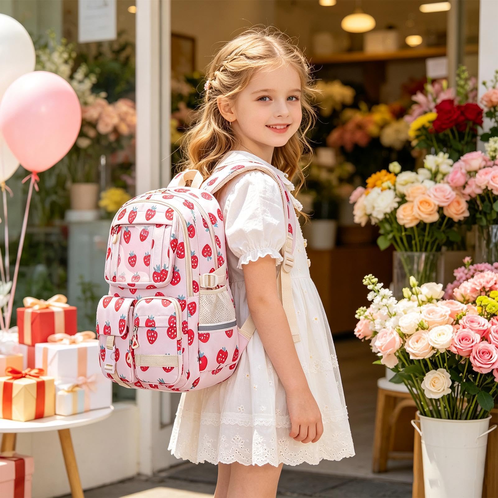 Zaino Per Bambine 3 Pezzi Regolabile Striscia Riflettente Con Borsa Pranzo | Set Zaino E Borsa Libri Per Ragazzi Per Adolescenti Studenti Di Elementari Medie E Superiori Outdoor Campeggio Complean