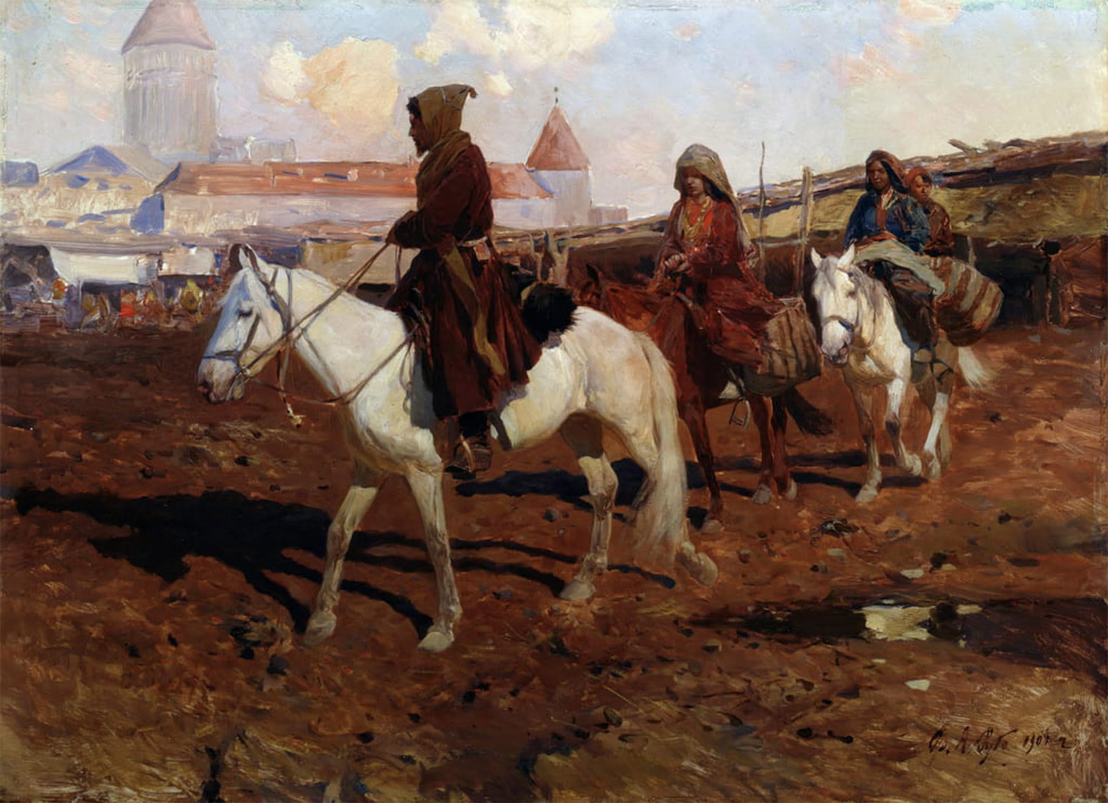 ARTXLXXBN Famous Painting Canvas Artwork Graffiti Print in the Orient by Roubaud Portrait Canvas Image for Home Decor 60x90cm