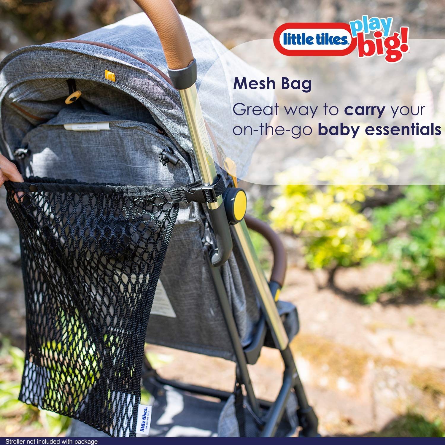 Little Tikes 6 Piece Stroller Accessory Set | Designed to fit on Any Stroller | Includes Portable Changing Pad | Stroller Mosquito Net | Stroller Weather Shield | Mesh Bag (Black) | 2 Stroller Hooks 4