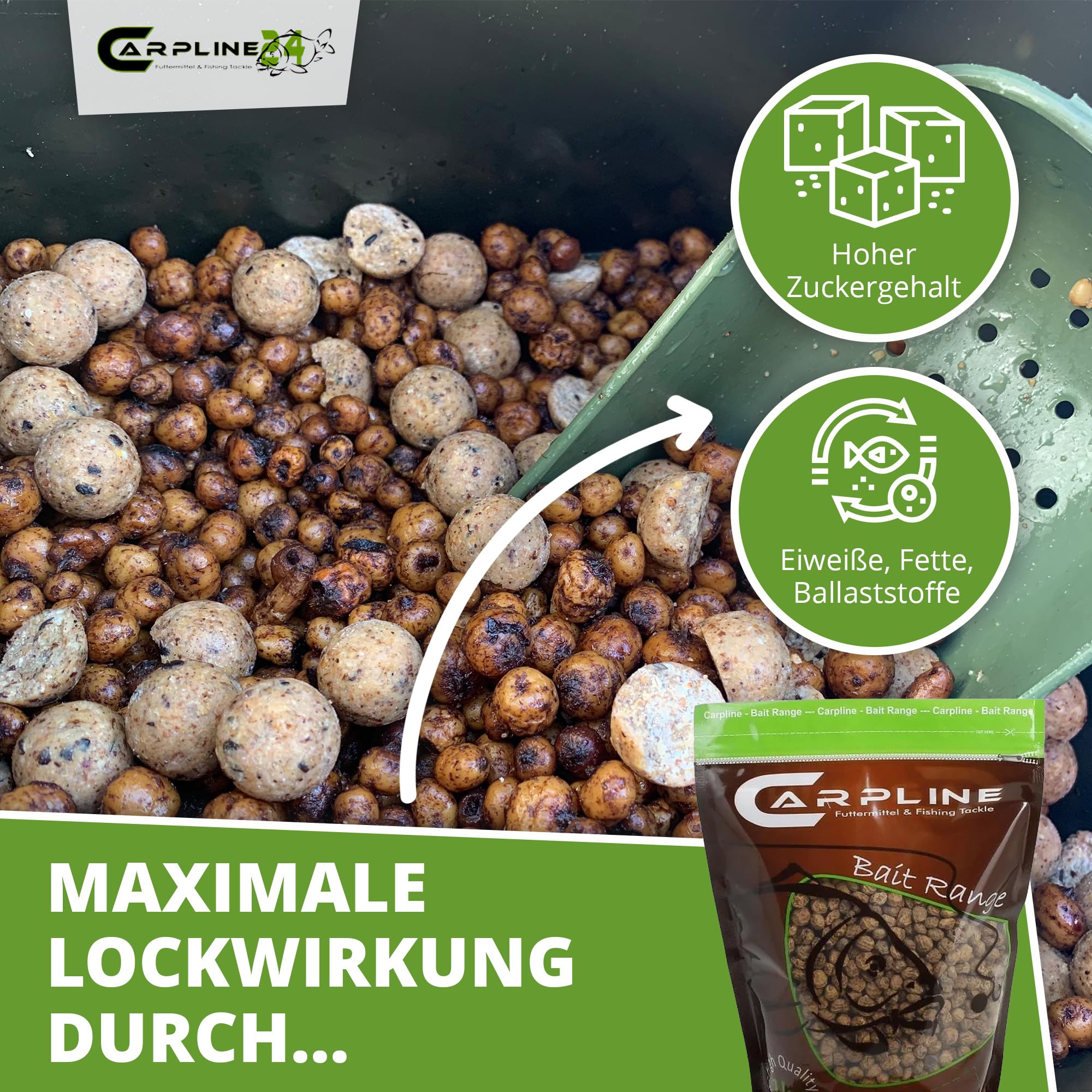 Tigernüsse Mix - 20 Kg - 8 bis 18 mm, Tigernuss Angelköder für Karpfen, zum Anfüttern & Angeln, Grundfutter, Carp Baits, Fischfutter & Karpfenköder, geringer Beifang