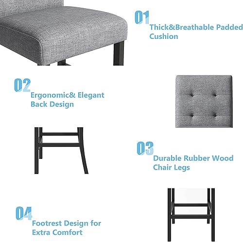 Miniatura 7 de SIYSNKSI Juego de mesa de comedor de 5 piezas de alta calidad, mesa de comedor rectangular de mármol con 4 sillas de asiento tapizadas de terciopelo