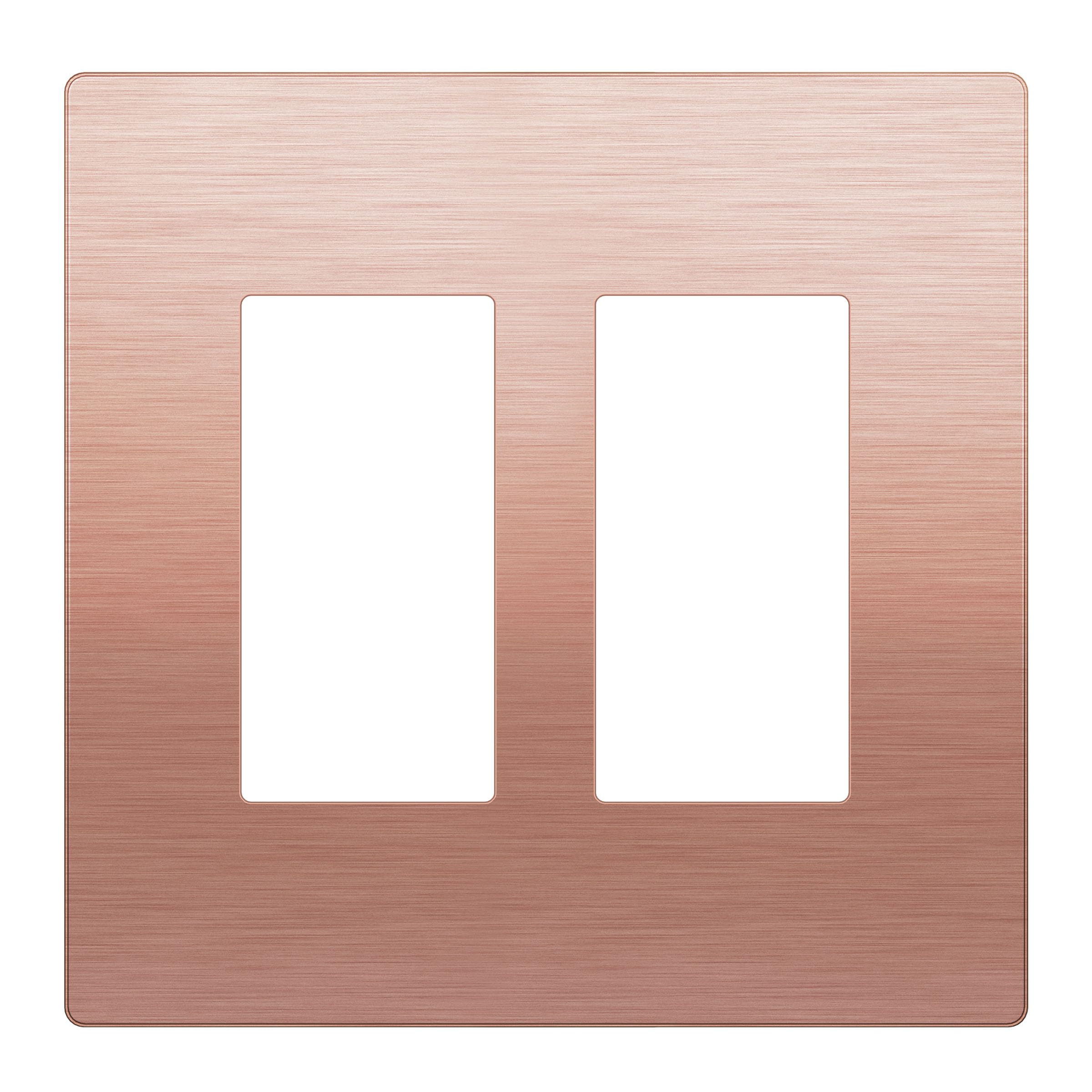 LIDER Double Decorator Metal Wall Plate, Temperature and Impact Resistant, 201 Stainless Steel, Screwless Cover, Modern Upgrade, Mid-Size 2-Gang 4.88” x 4.92”, Brushed Rose Gold, LSMWP-32M-BRG-image-21