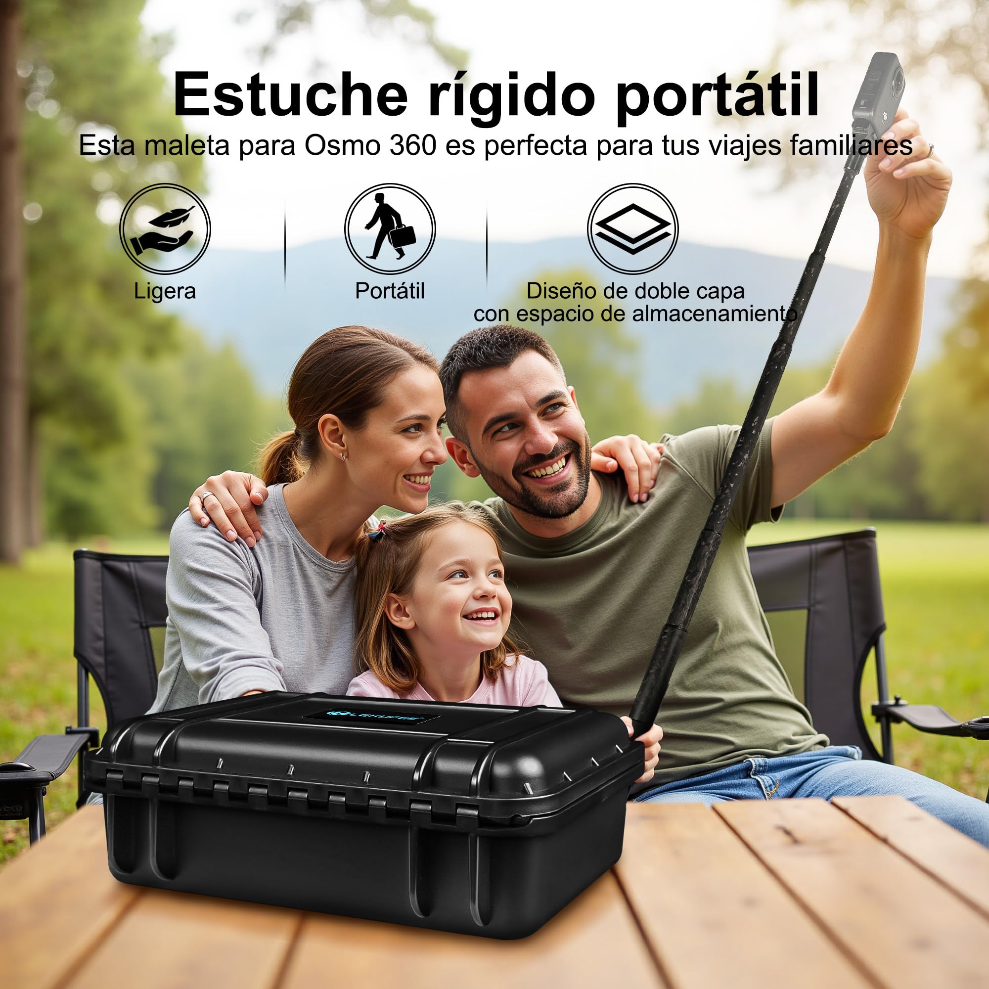 LEKUFEE Maletín Rígido Impermeable para dji Osmo 360, Pack Aventura Osmo 360,Estuche de Carga dji Mic 3/2/Mic Mini,Más Accesorios (Solo Estuche)