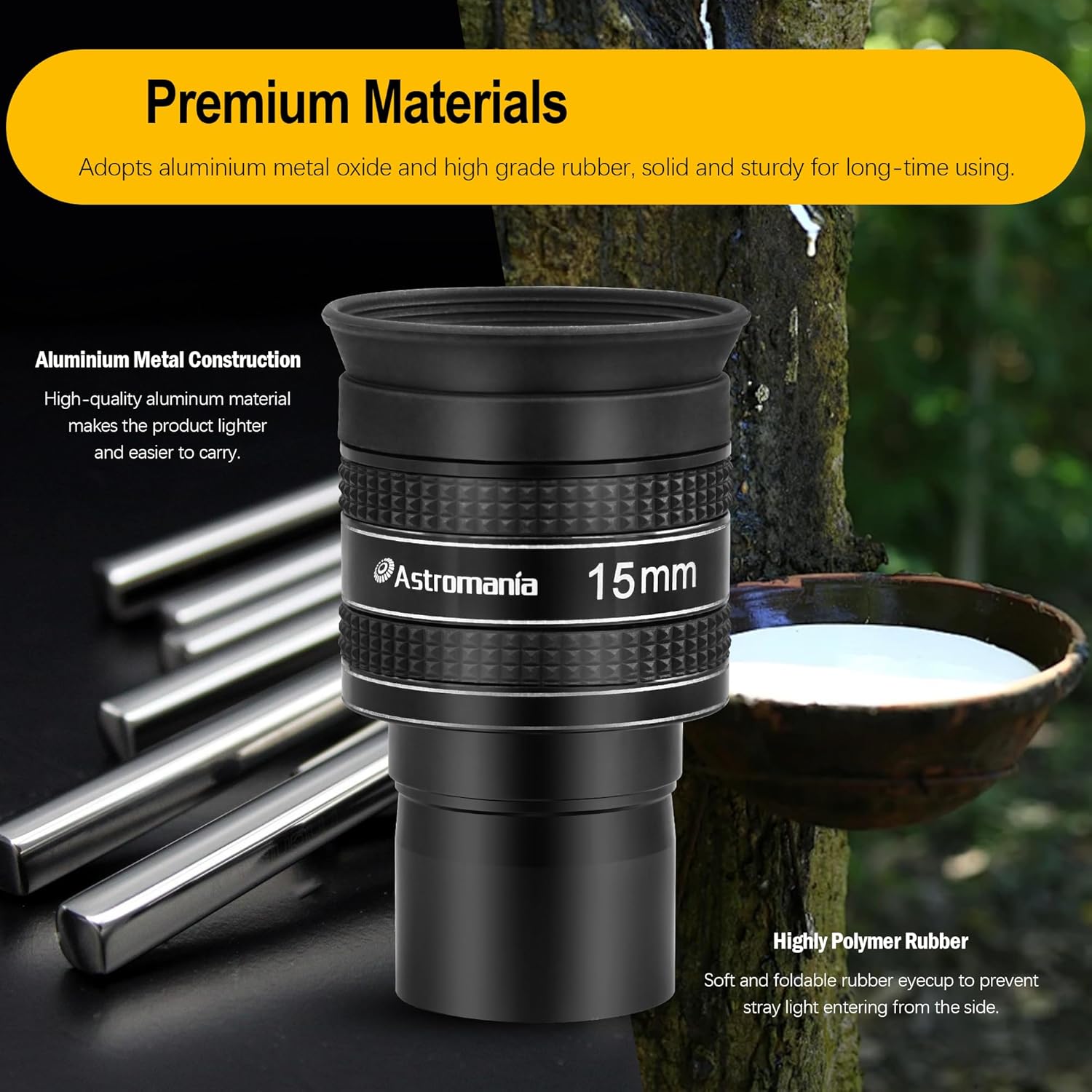 Astromania Telescope Eyepiece 6mm, Wide Angle 58 Degree - Bundle with - 58 Degree Planetary Eyepiece 2.5/15mm