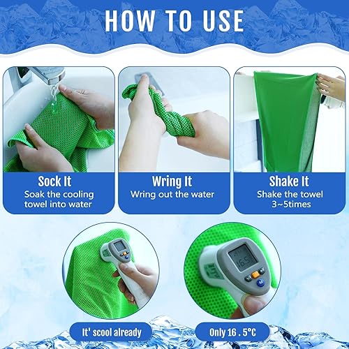 Miniatura 2 de Hosuly Paquete de 30 Toallas Refrescantes, 40"x12" Hielo Transpirables Suaves Frías Paño de Sudor Microfibra Paños de Entrenamiento para Gimnasio