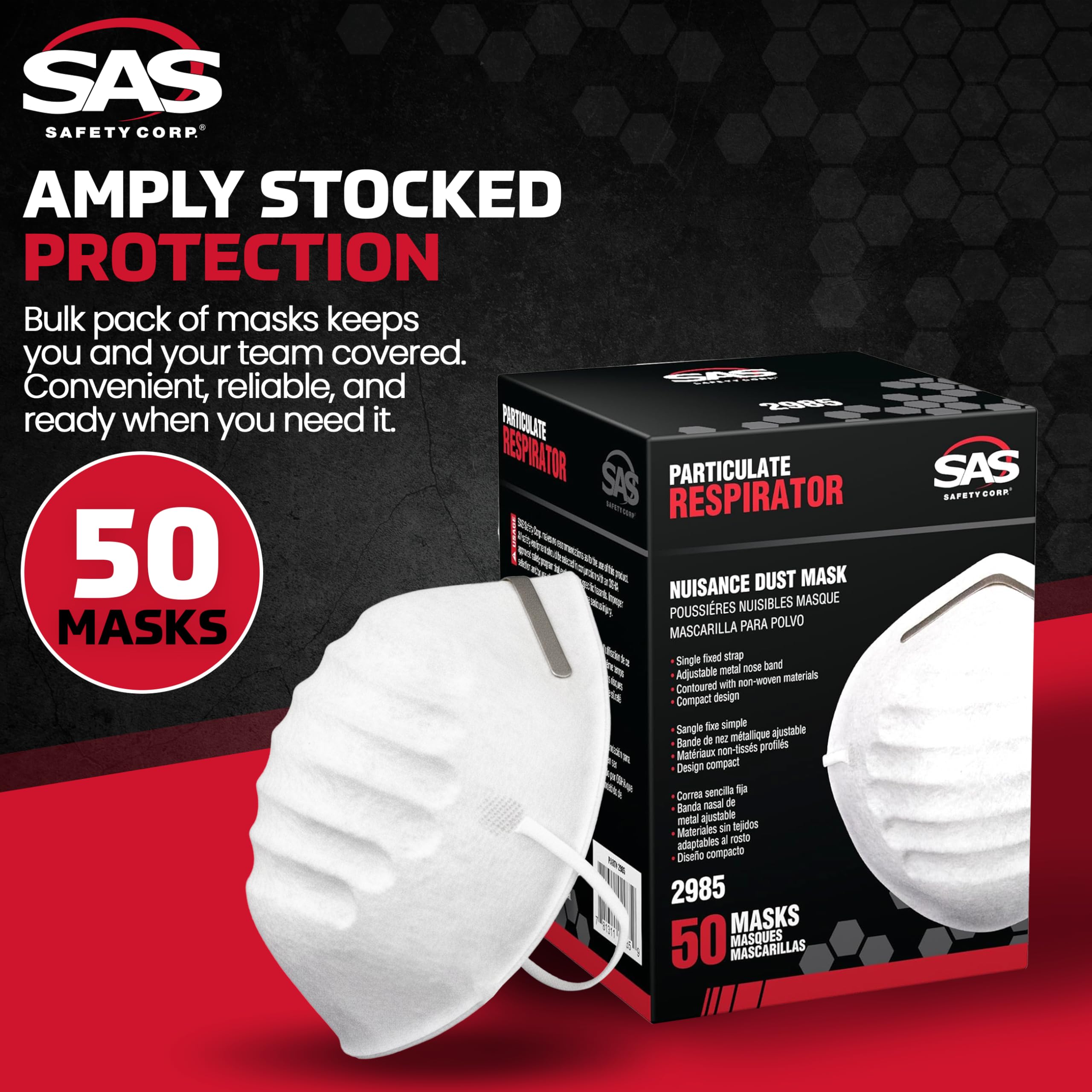 SAS Safety 2985 Non-Toxic Dust Mask Box of 50 : Amazon.ca: Video Games