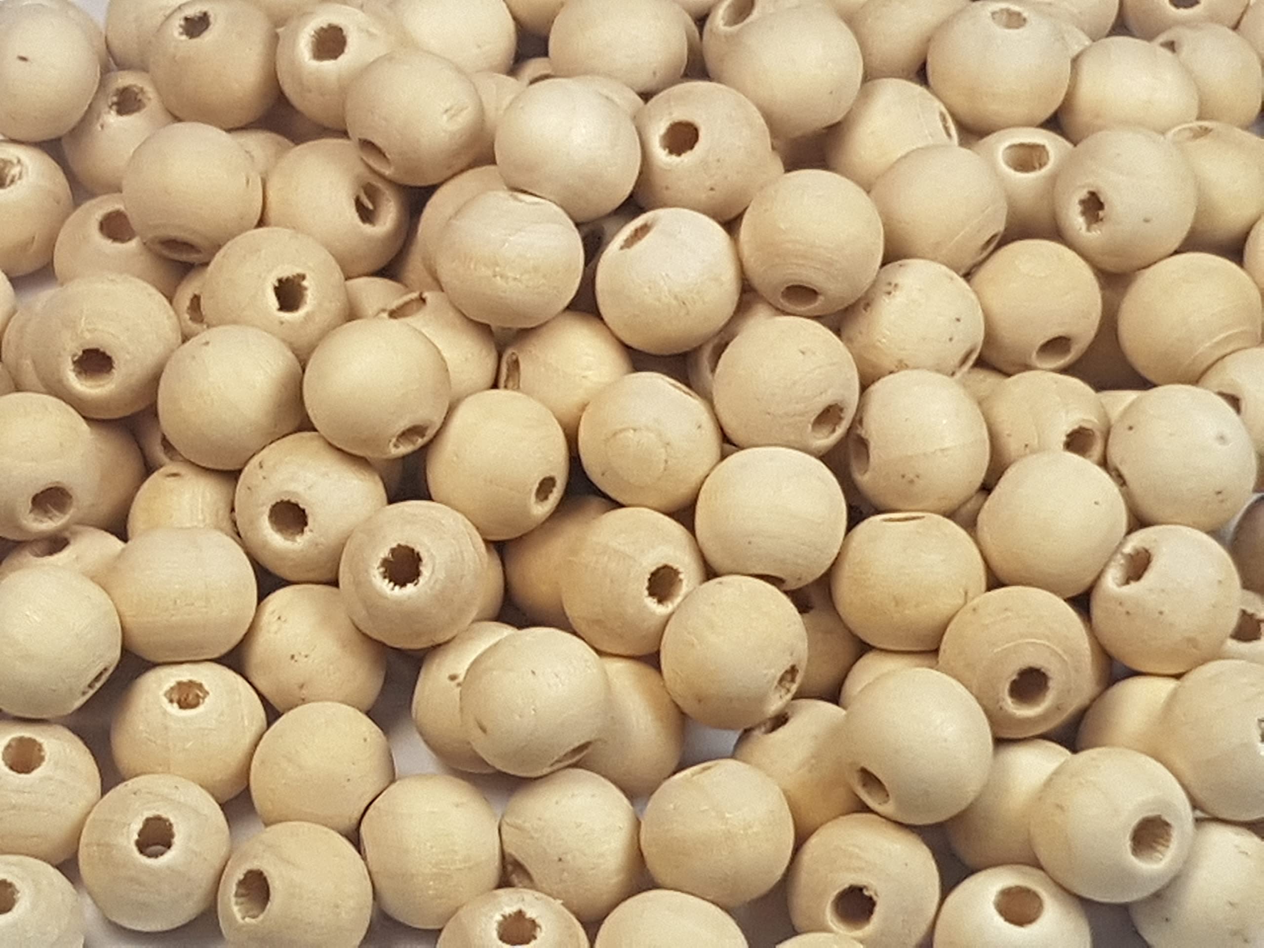 celloexpress Natural Wooden Round Beads Used for Handmade Jewellery or Macrame (10mm (2mm Hole), Pack of 250) โ image 1