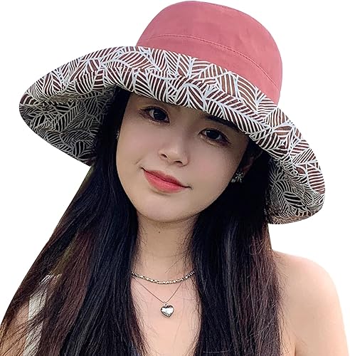 Miniatura 2 de HUAMULAN Sombrero de sol de verano para mujer, ala ancha, borde con alambre, floral, playa, cubo, sombreros reversibles, plegables, protección UV