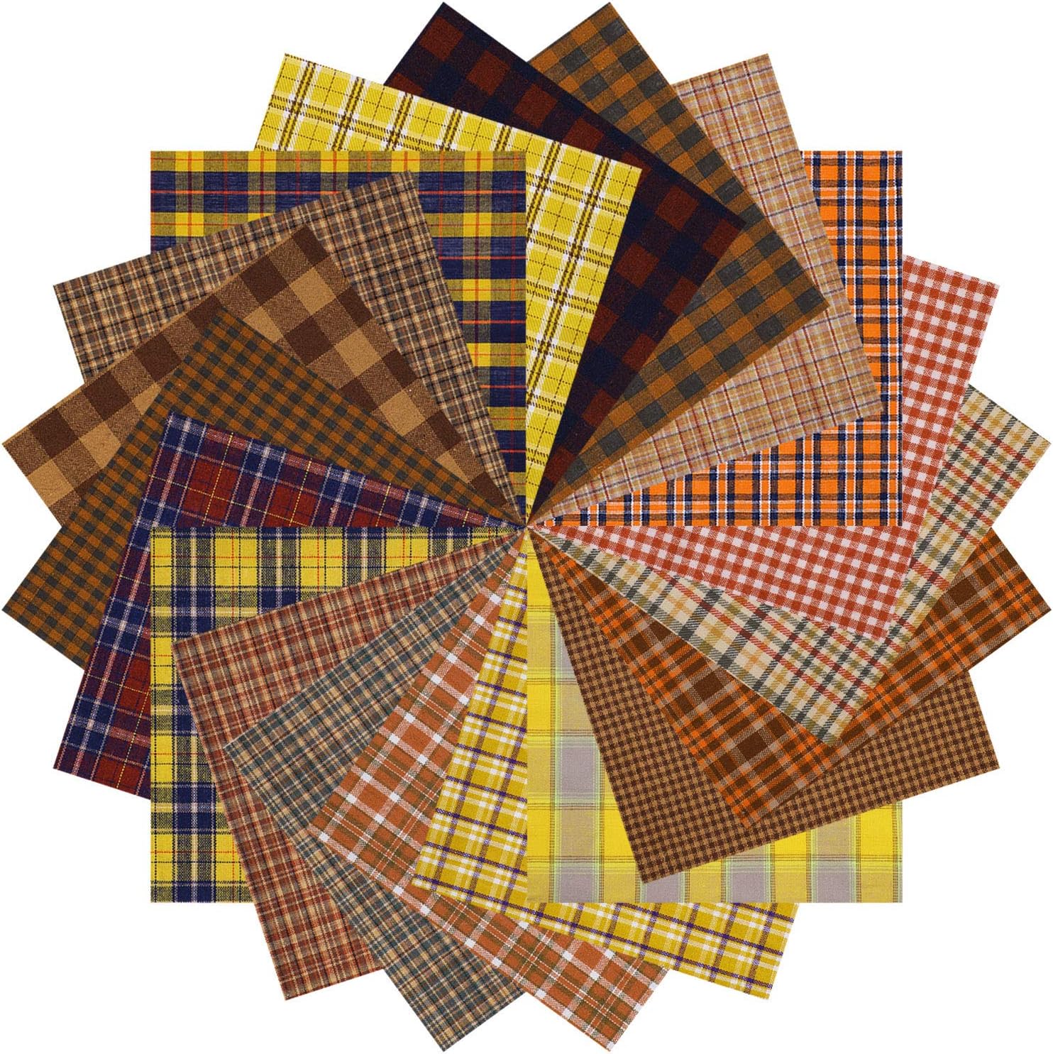 80 Pieces Fall Cotton Fabrics Precut Homespun Fabric Patchwork 6 Inch Fall Fabric Square Bundle for Thanksgiving Christmas Scrapbooking Cloth Sewing DIY Crafts Handmade Bags, 20 Styles