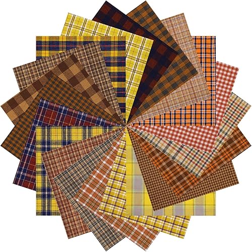 80 piezas de tela de algodón precortada para manualidades, retazos de tela de 5.9 in, tela de otoño, paquete cuadrado para regalo de Acción de