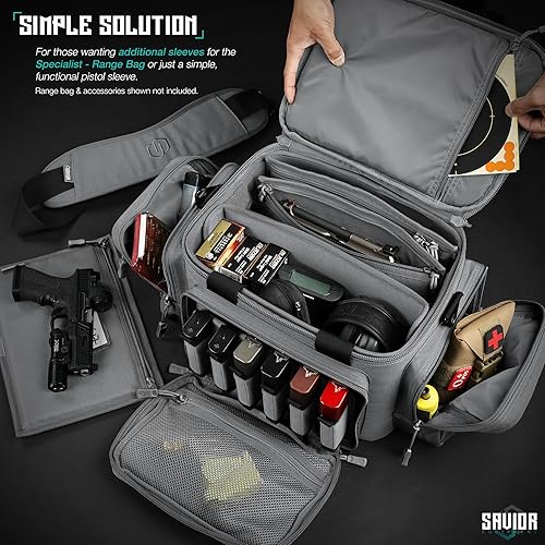 Vista 30 de Savior Equipment Funda táctica 600D para armas de fuego, funda suave con parche reflectante para bolsa de gama Specialist Series, cremalleras