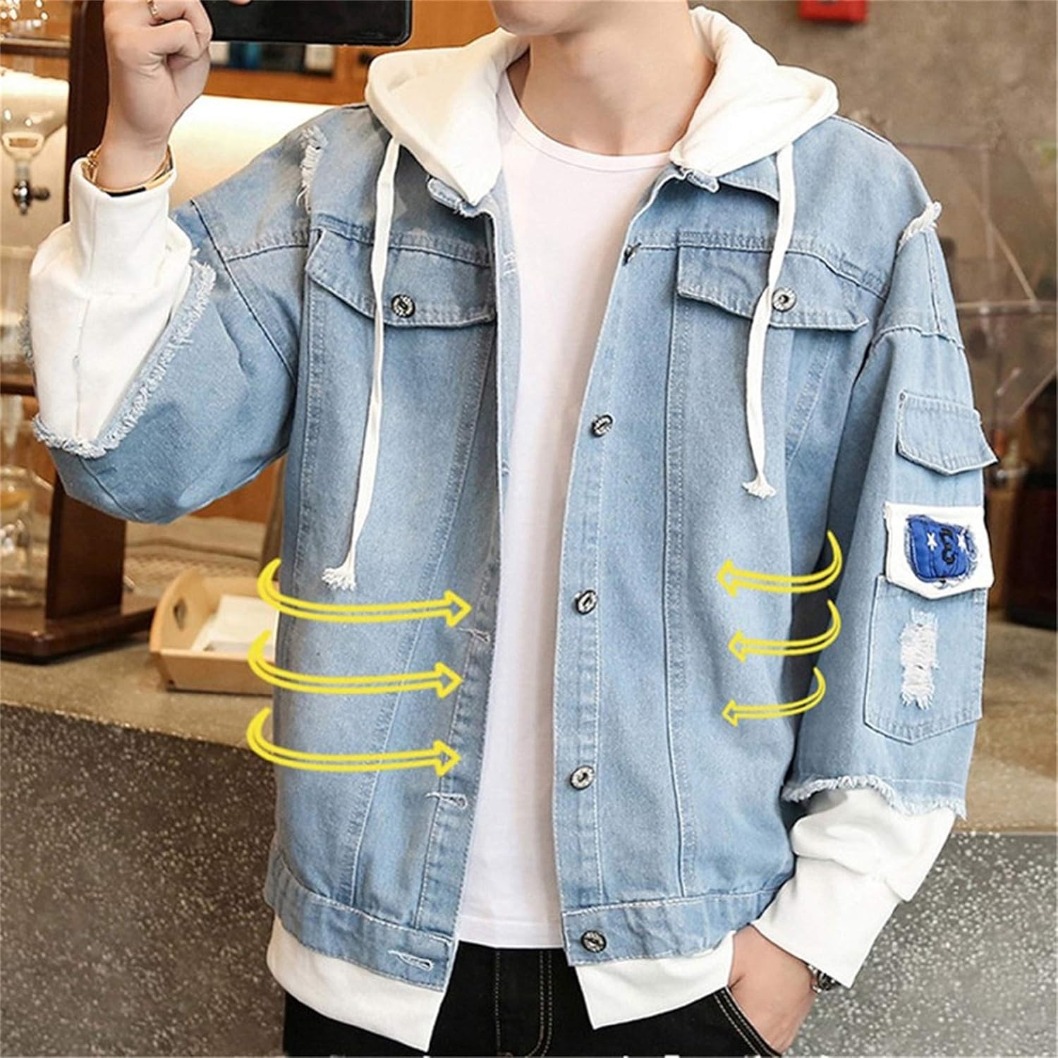 Anime Toilet-Bound Hanako-kun Denim Jacket Hoodie Cosplay Sweatshirt Fleeces Costume Pullover