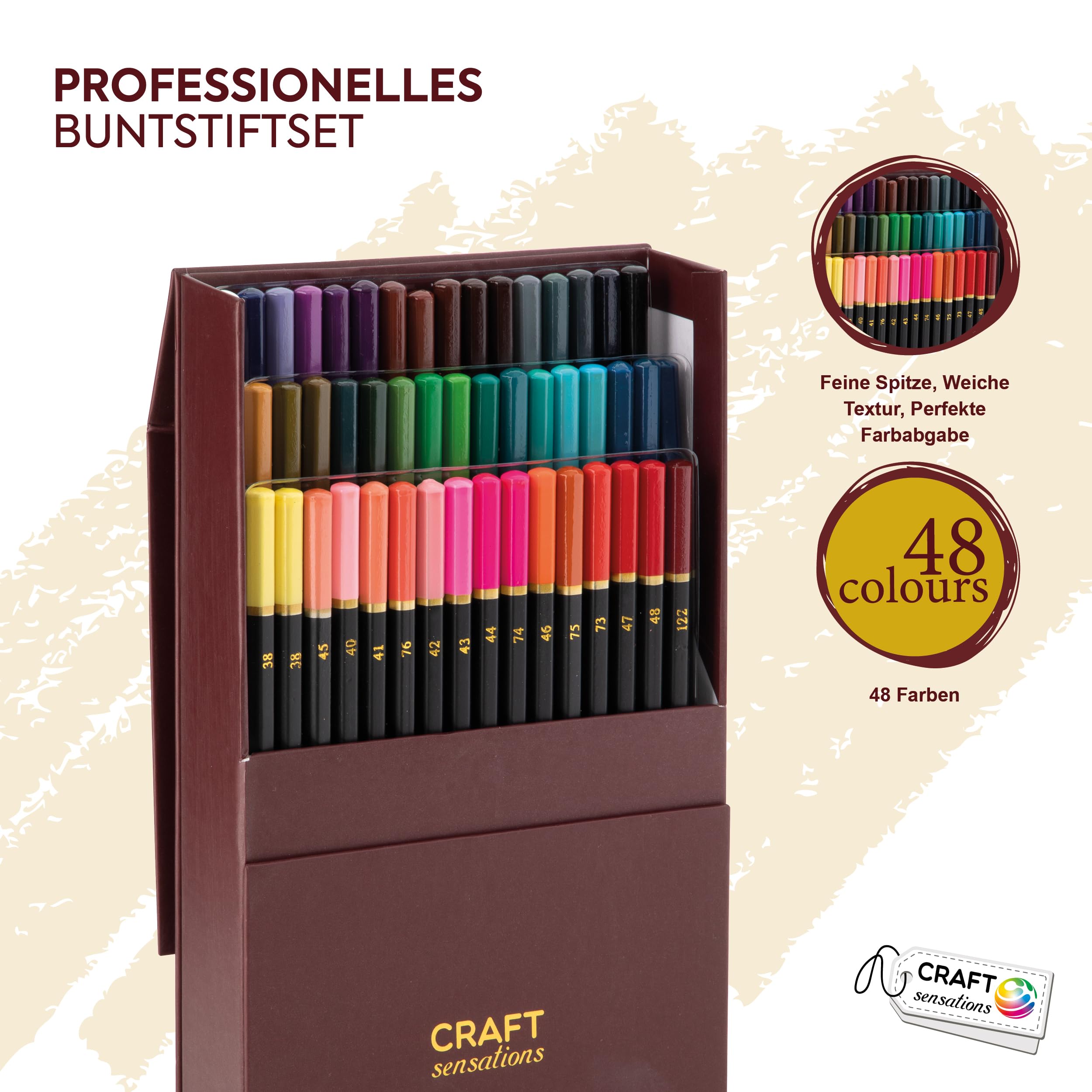 48 Buntstifte Set Von Craft Sensations - Premium Qualität Für Künstler