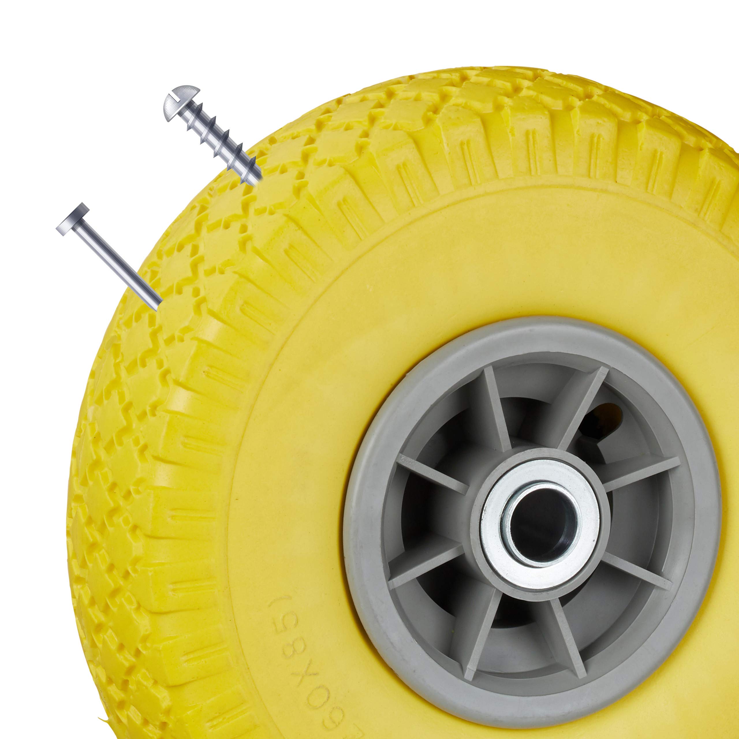 Ruote Per Carrello 3.00-4 - 4 Pezzi In Gomma Piena Antipneumatici, Asse 20mm, Portata 100 Kg - Foto 9