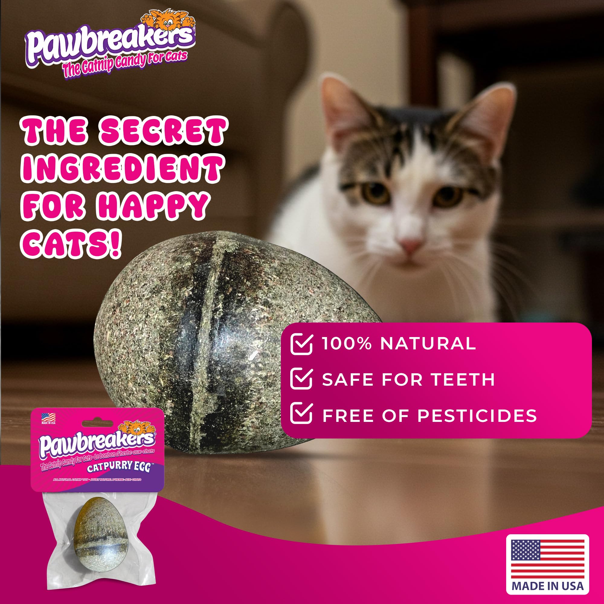 2 x Catpurry Eier - 100% natürliche Katzensüßigkeiten, Leckereien und Katzenminze Spielzeug in medizinischer Qualität, Katzenminze für entspanntes, sicheres und verdauliches Spiel, hypoallergen