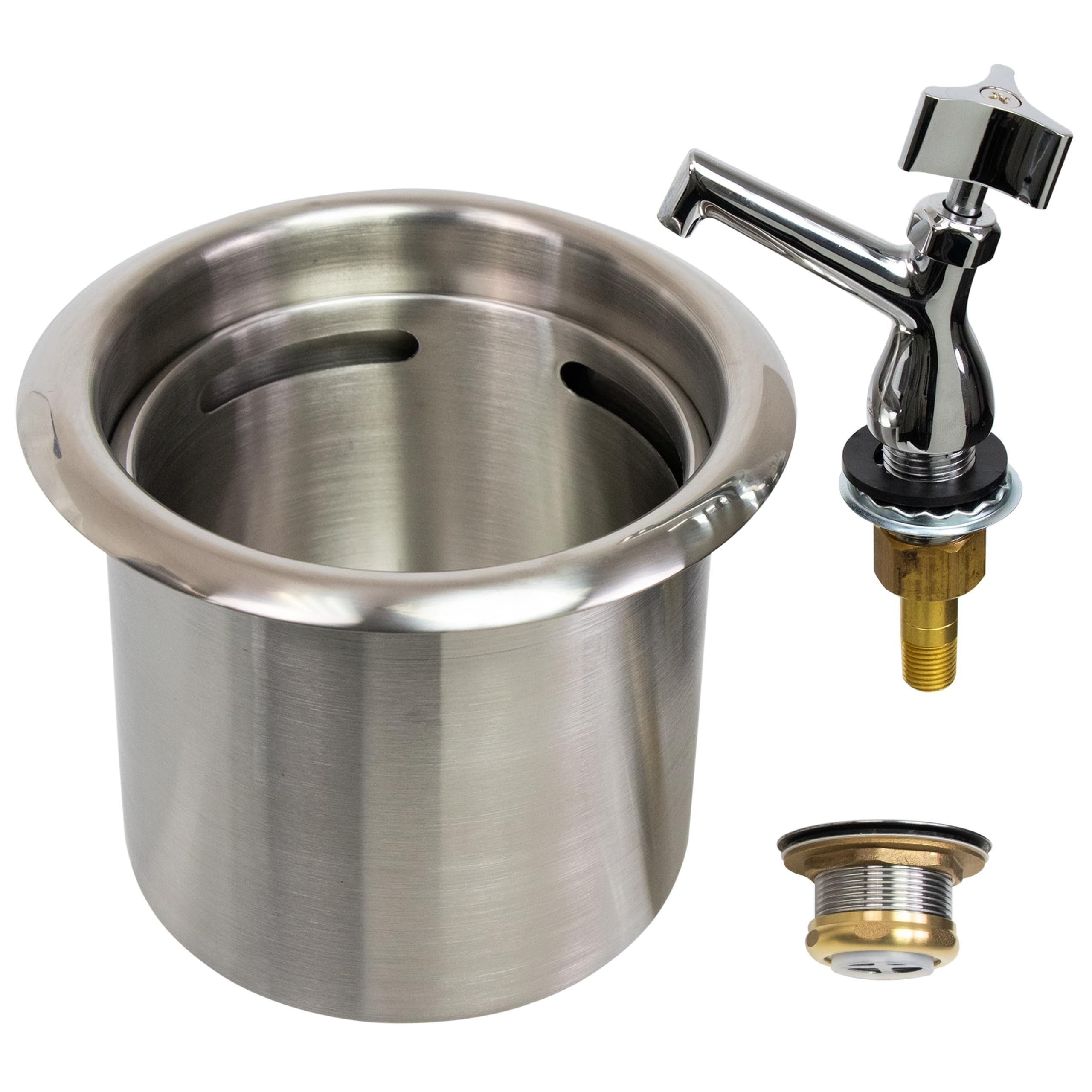 Heavy Duty Bar Sink Dipper Well Faucet – Brass & Stainless Steel, Commercial Grade For Cafes, Ice Cream Shops & Food Service