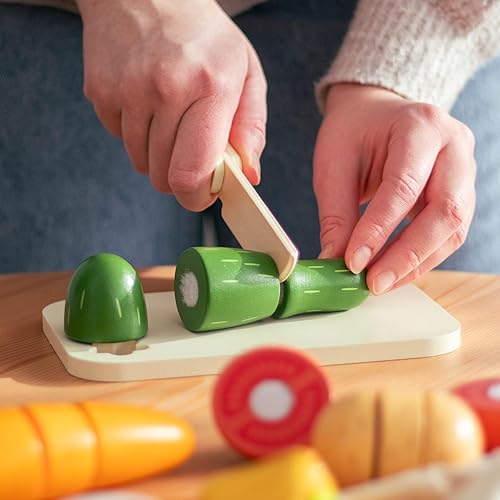Miniatura 4 de UMU Juego de verduras de corte  Accesorio de cocina de madera para jugar, multiusos, accesorios de juego de simulación, juguetes de madera para