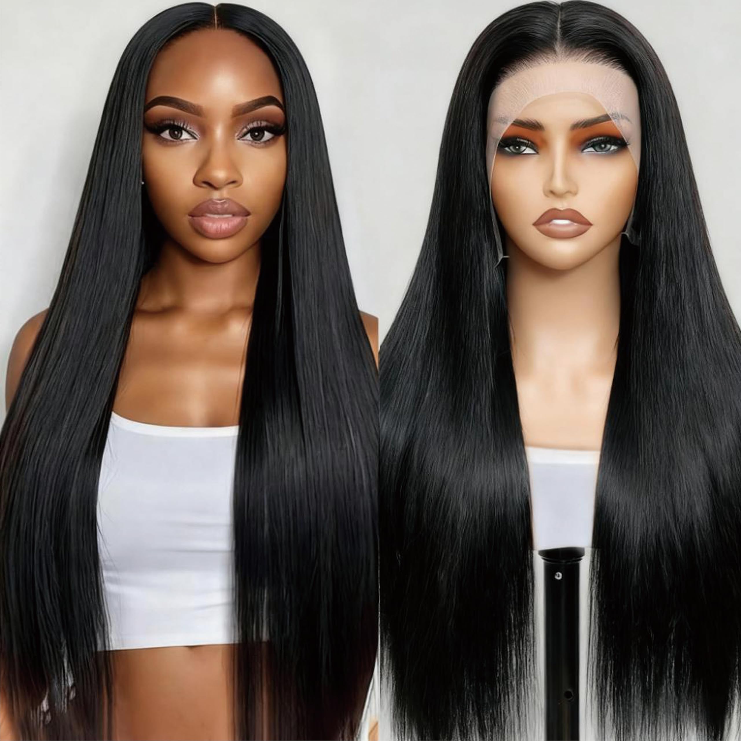 Lace Front Wigs Human Hair 13x4 HD Lace Frontal Wigs 180% Density Brazilian Virgin Human Hair Wigs for Black Women Glueless Wigs Pre Plucked with Baby