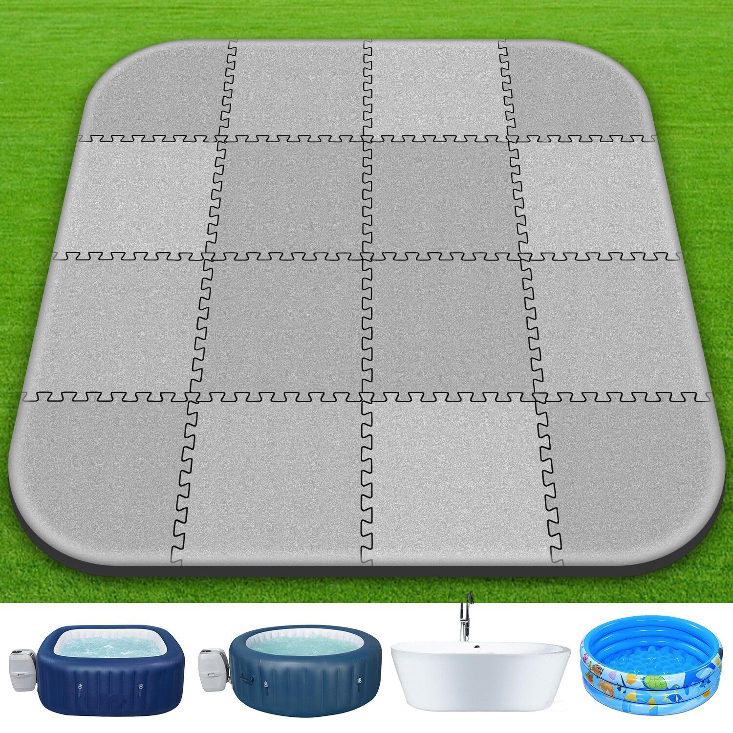 Photo 1 of 1/2"Extra Thick 85Inch Hot Tub Mat for Inflatable Hot Tub Accessories,Large Hot Tub Eva Foam Pad Padding Foundation for Outdoor Indoor,Portable Spa Pool Accessories Ground Base Flooring Mat Protector