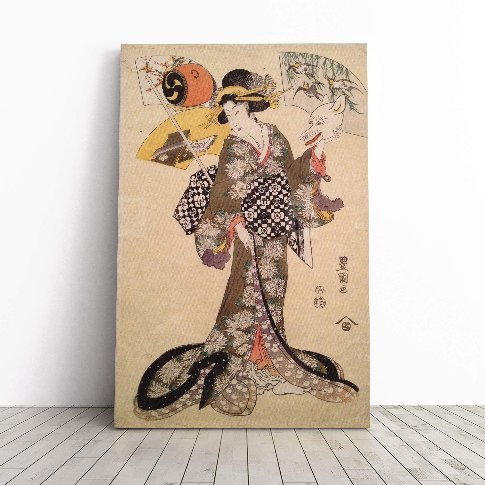 Utagawa Japanese Oriental (7) Canvas Print | Gallery Wrapped 30mm Frame Wall Art | 24x16 inches | Ready to Hang | Asian Picture | Living Room Bedroom Lounge Office
