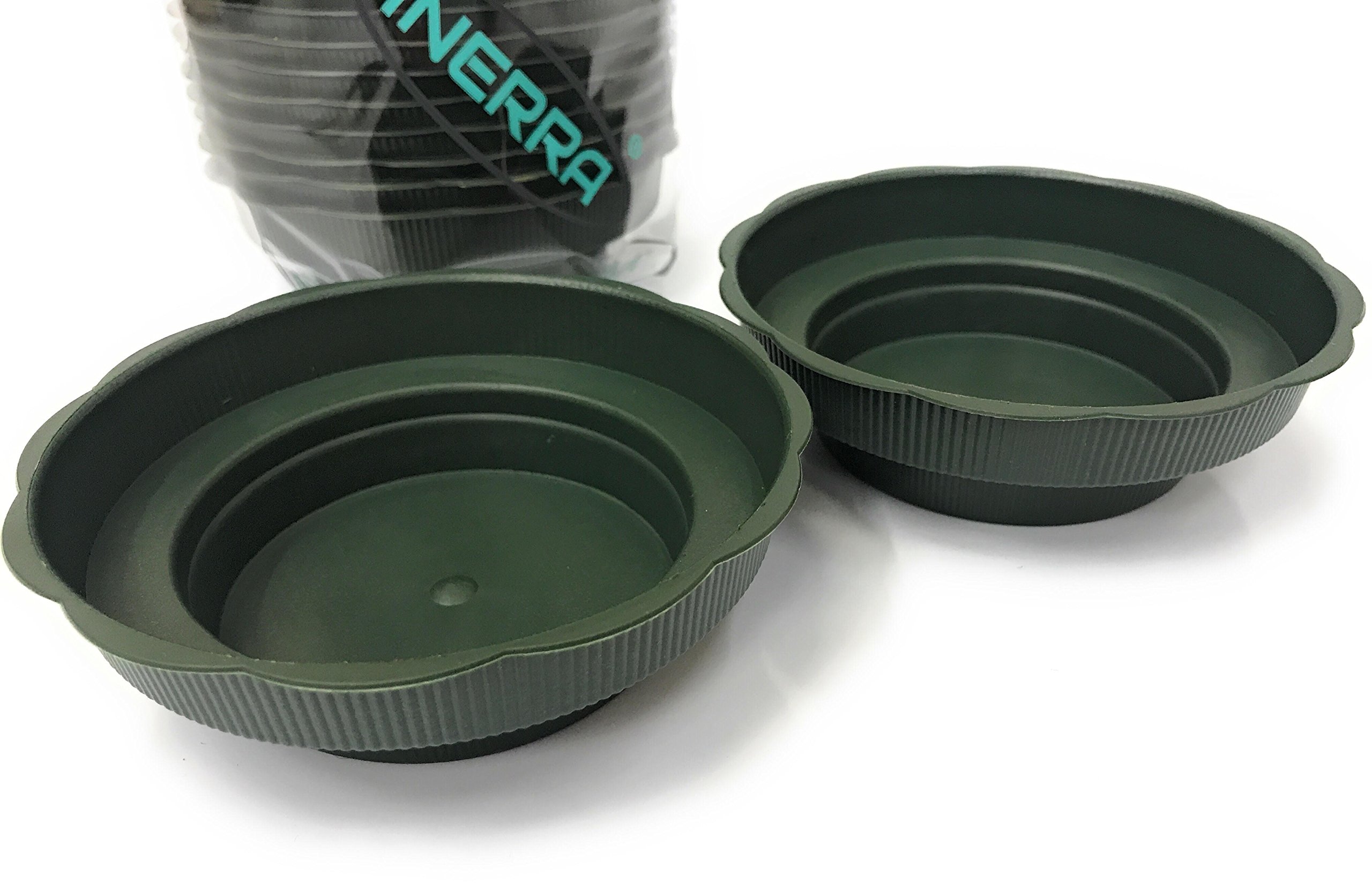 INERRA Floral Junior Bowls - Green Round Plastic Florist Dishes for Foam Cylinders (Pack of 25 Bowls) - Image 2