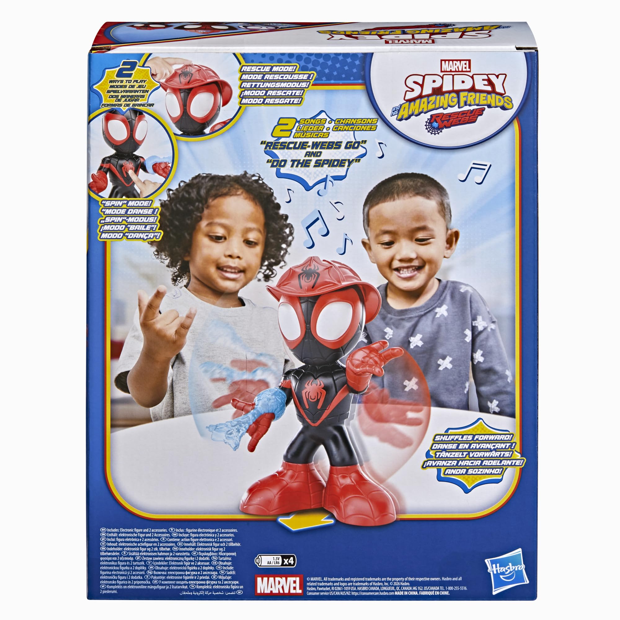 Tańcz i ratuj - Spin z serialu "Spidey i super-kumple" Marvela, zabawka elektroniczna o wysokości 25,4 cm, wiek: od 3 lat