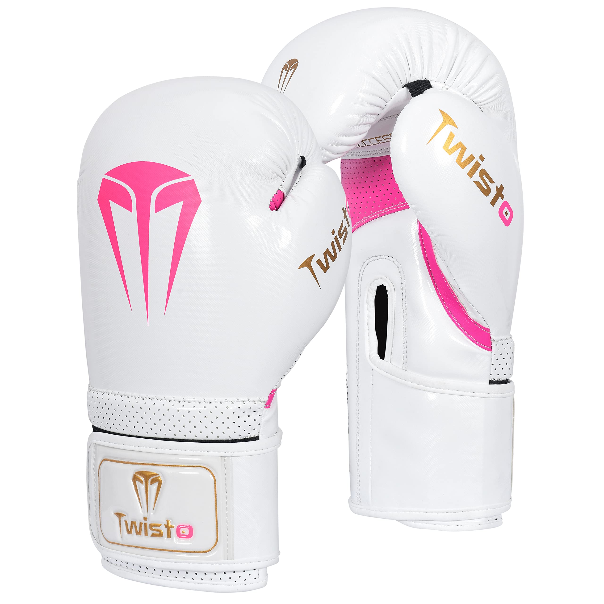 Twisto Boxing Gloves Sparring X7 (16 oz, White/Pink)