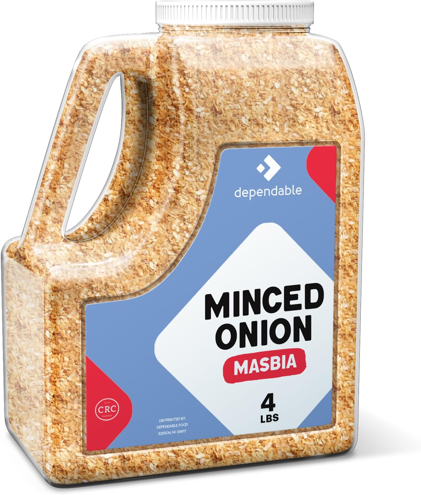 Dependable Food Minced Onion -4 Lb. Jar - Bulk, Kosher, Dehydrated Onion Flakes Convenient Versatile Seasoning for Chefs, Restaurants, and Culinary Enthusiasts - 100% Natural - Perfect Savory Addition to Soups, Dips, Sauces, Meat Marinades & More - Allergen-Free - Non-GMO