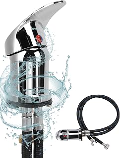 Grifo con Manguera para Lavabo, Grifo lavacabezas peluqueria, Monomando Lavabo Cromado - Alcachofa de Mano con Manguera,Peluqueria, Cocina y Baño