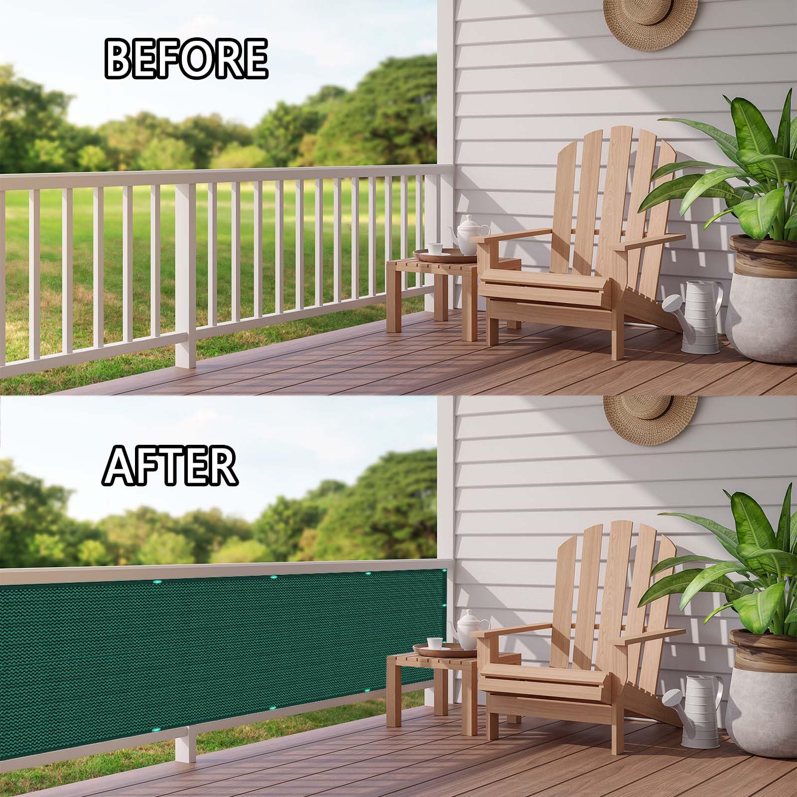 Brise-vue Pour Balcon Et Terrasse - 150 G/m² En Polyéthylène Haute Densité, Résistant Aux Intempéries | Protection Intimité, Coupe-vent, Pour Piscine, Jardin, Clôture - 8