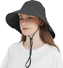 EINSKEY Women's Sun Hat with Neck Flap, UPF 50+ UV Protection Wide Brim Packable Cotton Hat for Fishing Hiking Garden Beach