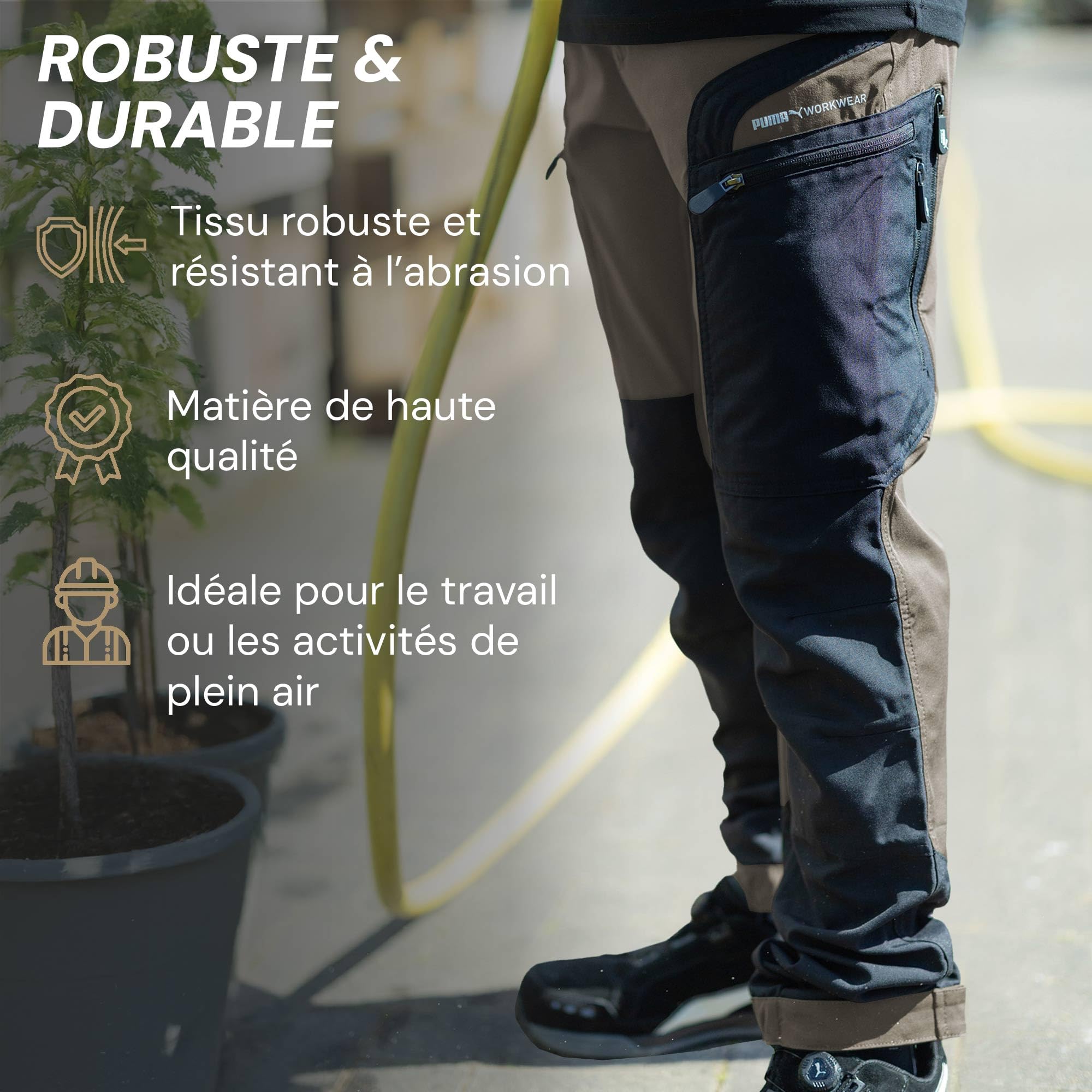 PUMA Workwear ProOne Adventure Pantalon de randonnée pour homme – Respirant et durable – Partiellement hydrofuge – Cargo Ripstop