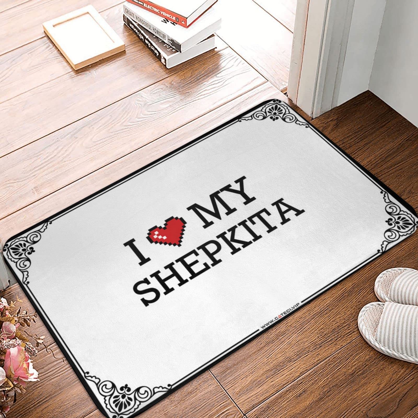 Paillasson I Love My Shepkita lavable pour garder la maison propre
