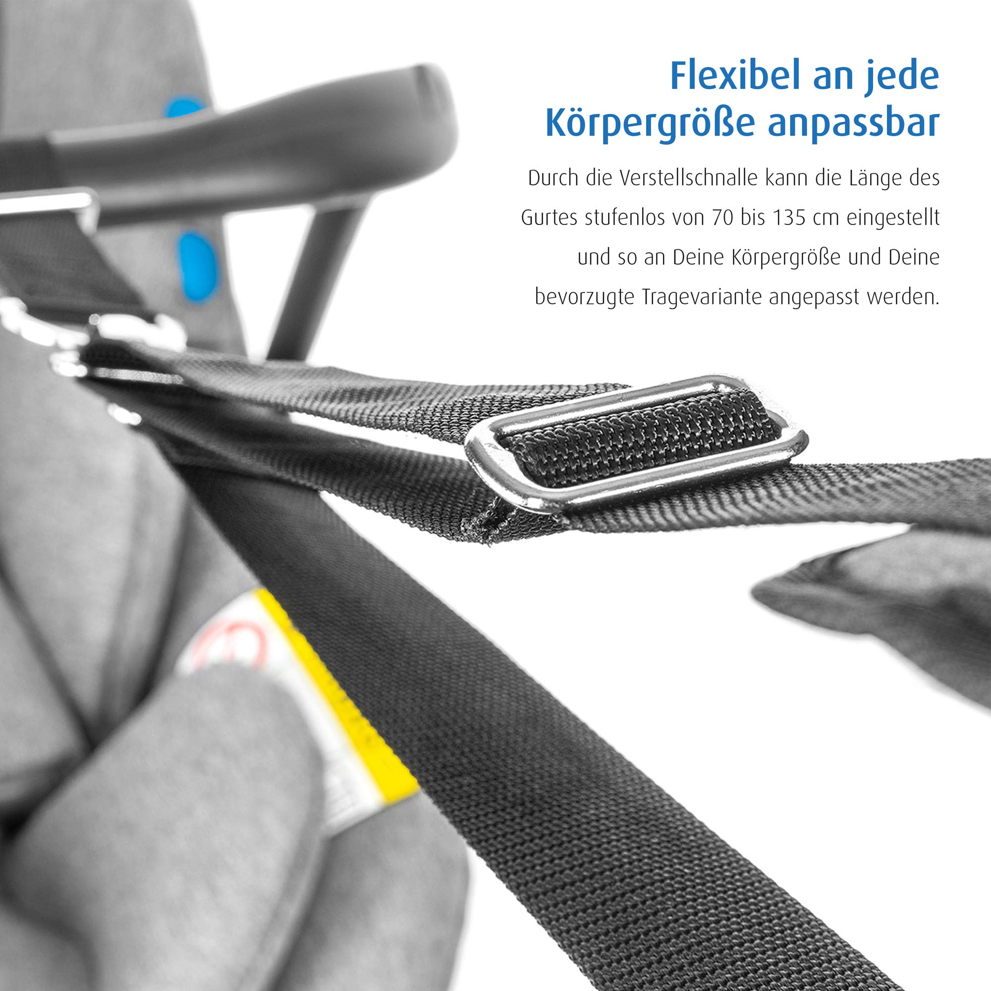 reer 85021 Clip&Go Carry Tragegurt für Baby-Schalen, universell, ergonomisch, Schwarz
