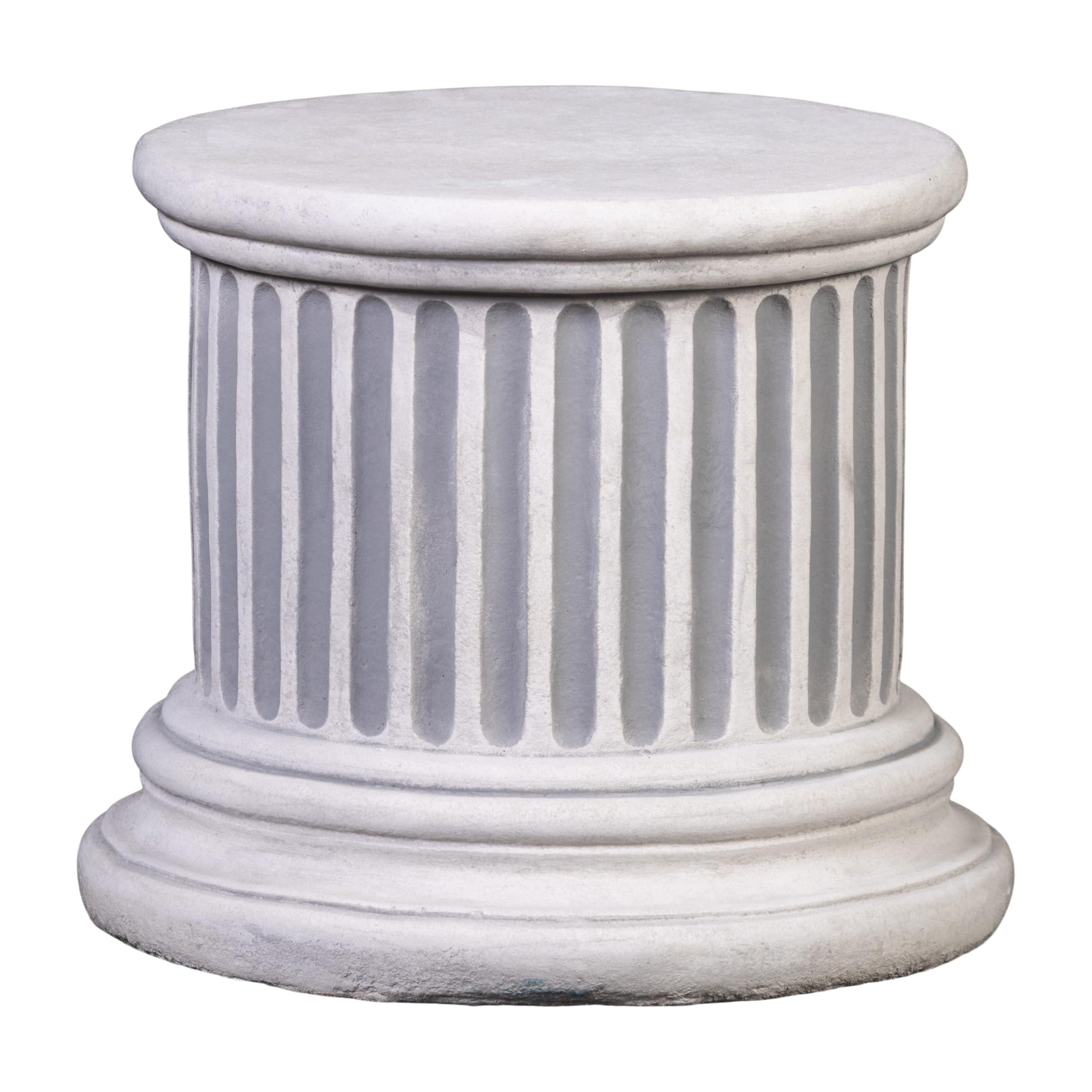 gartendekoparadies.de Elegant base pedestal with flutes, stone base, H. 22 cm, footprint Ø 26 cm, 17 kg, gray, frost-proof made of cast stone for outdoor use