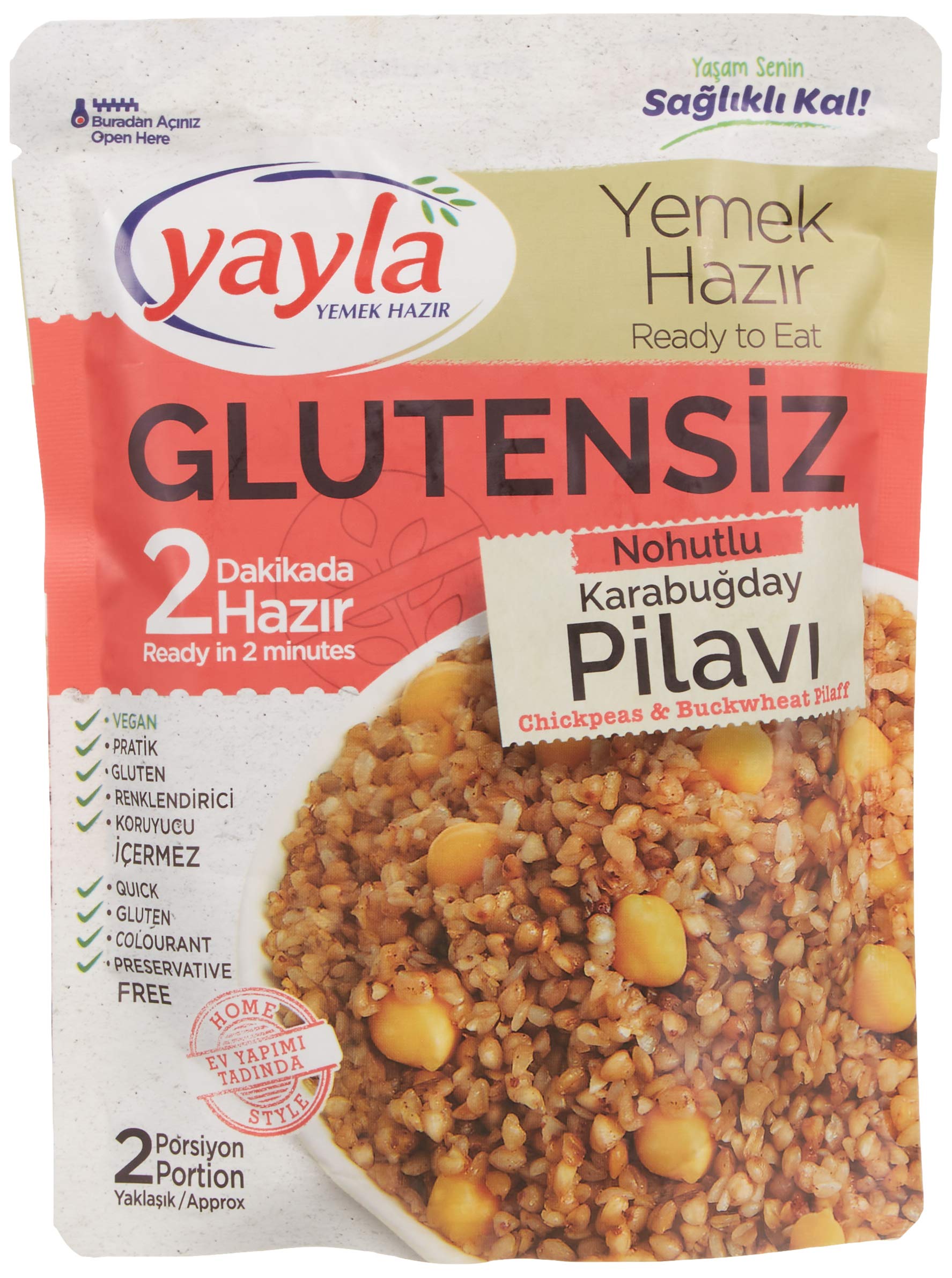 yayla Glutensiz Nohutlu Karabuğday Pilavı, 250 gr Tekli Paket