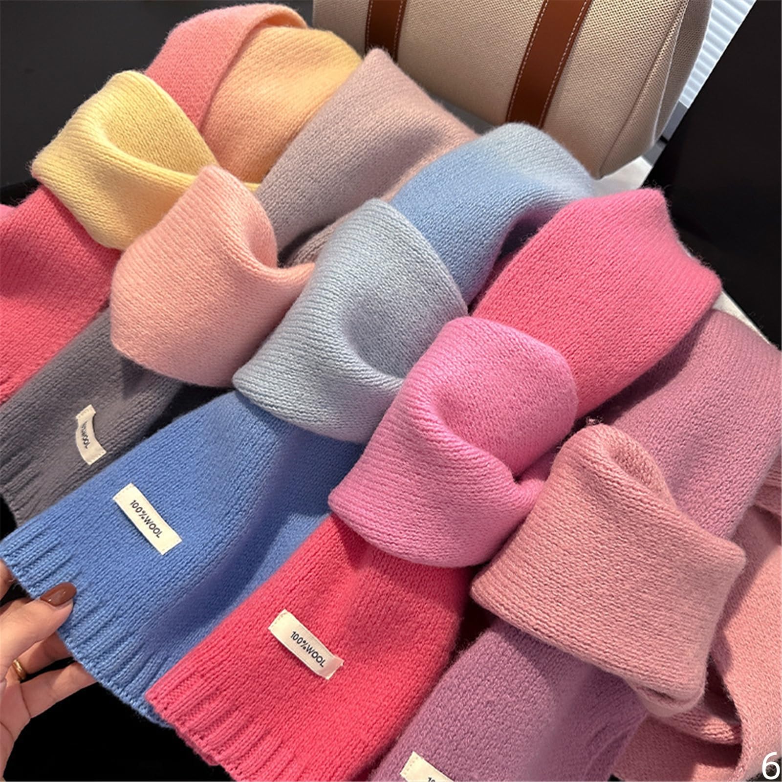 Foulard Donna Sciarpa da Autunno E Inverno alla Moda Tutto-fiammifero Collo Lavorato A Maglia Scialle Caldo Ispessito-01-170 * 20 Cm