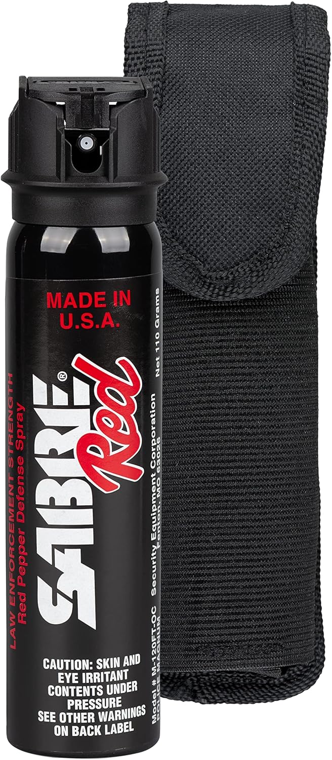 SABRE Magnum 120 Pepper Spray with Holster, 40 Bursts, 12