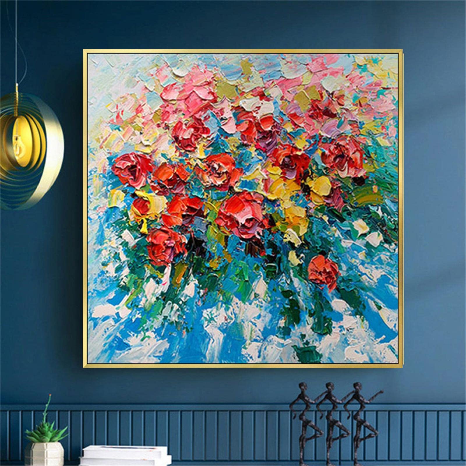 Leinwandbild Blumenmuster – 3-teilig, Je 30,5x40,6 Cm, Gerahmt, Moderne Wanddekoration